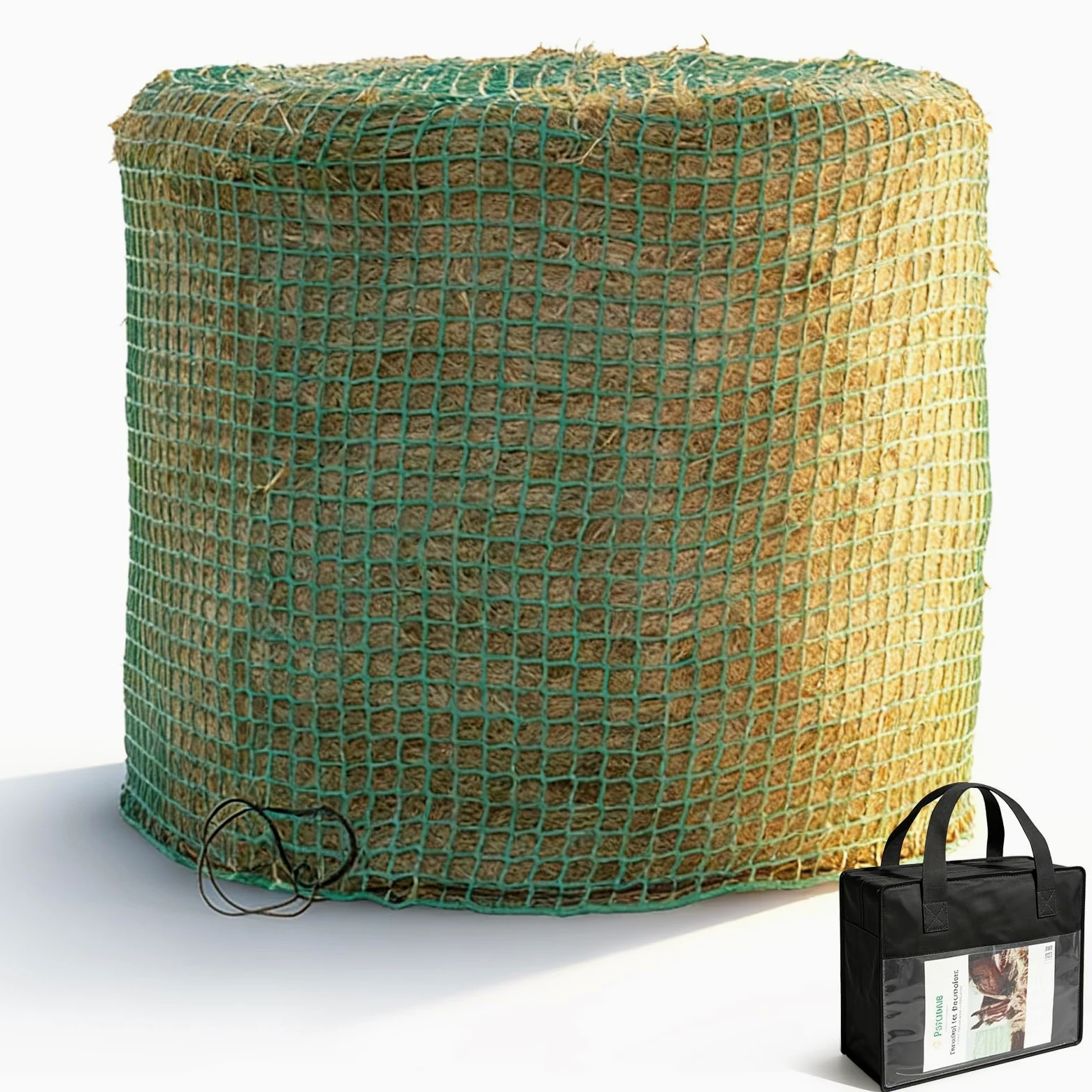 Rete per balle di Fieno Rotonde, Ø 150 cm Altezza 150 cm — Grande Rete per Fieno per Cavalli Dimensione Maglia 5x5 cm Robusta Rete per balle Rotonde Ete per balle di Fieno a Maglia fitta