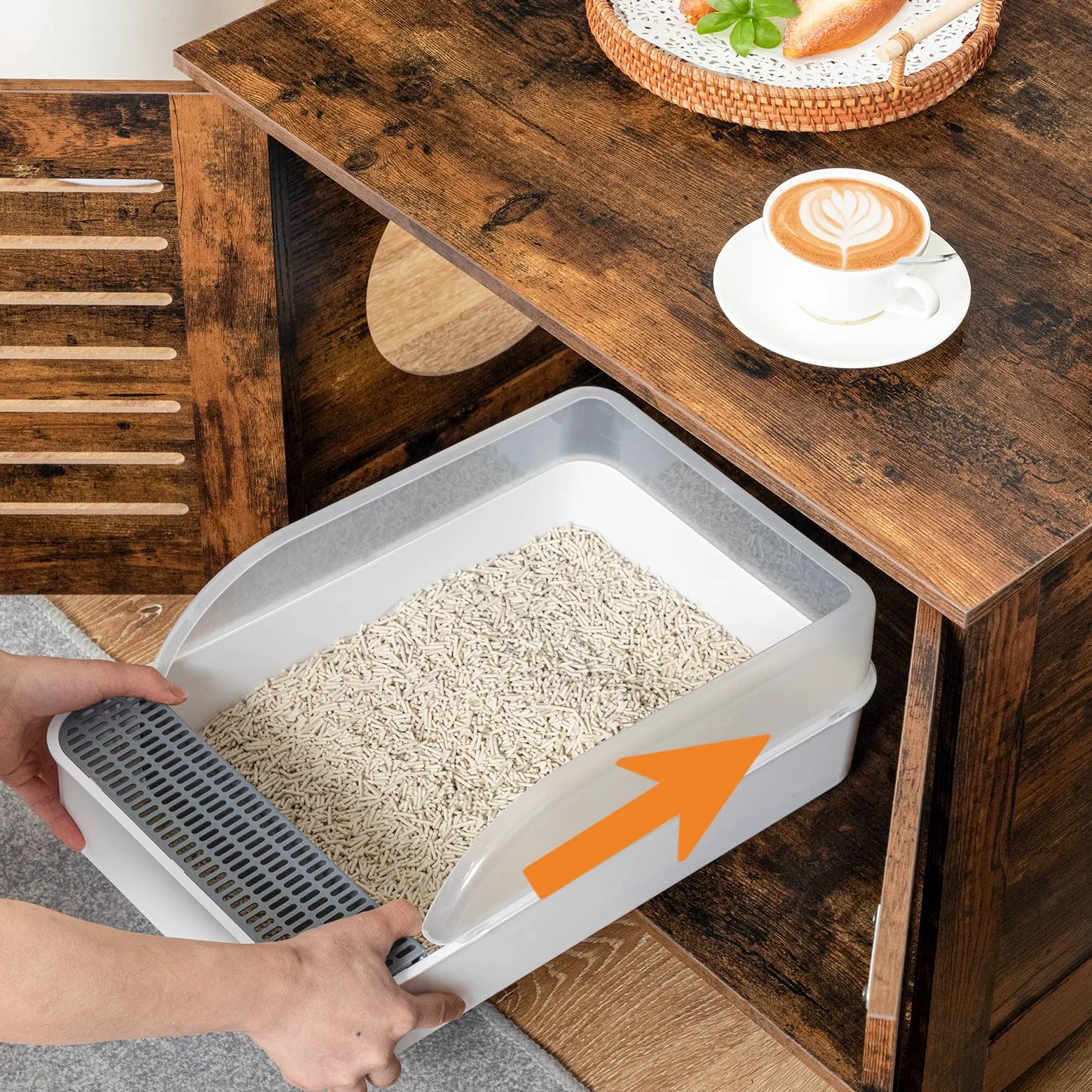 HOOBRO Casa di Toilette per Gatti Mobili per Animali Persiani EBF60MW01, 60 x 45 x 50 cm