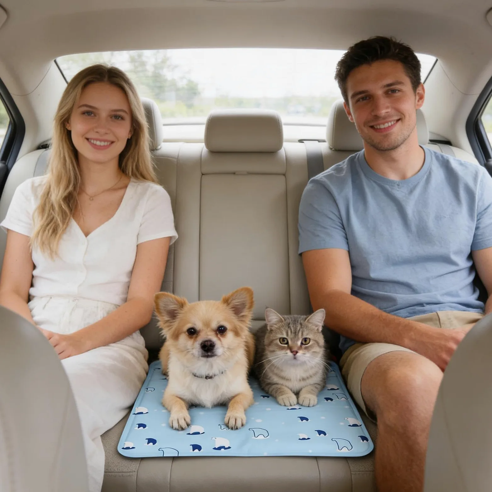 Tappetino rinfrescante in gel per animali domestici, tappetino antiscivolo per cani, per animali da interno, coperta rinfrescante traspirante con copertura impermeabile, per rilassarsi durante