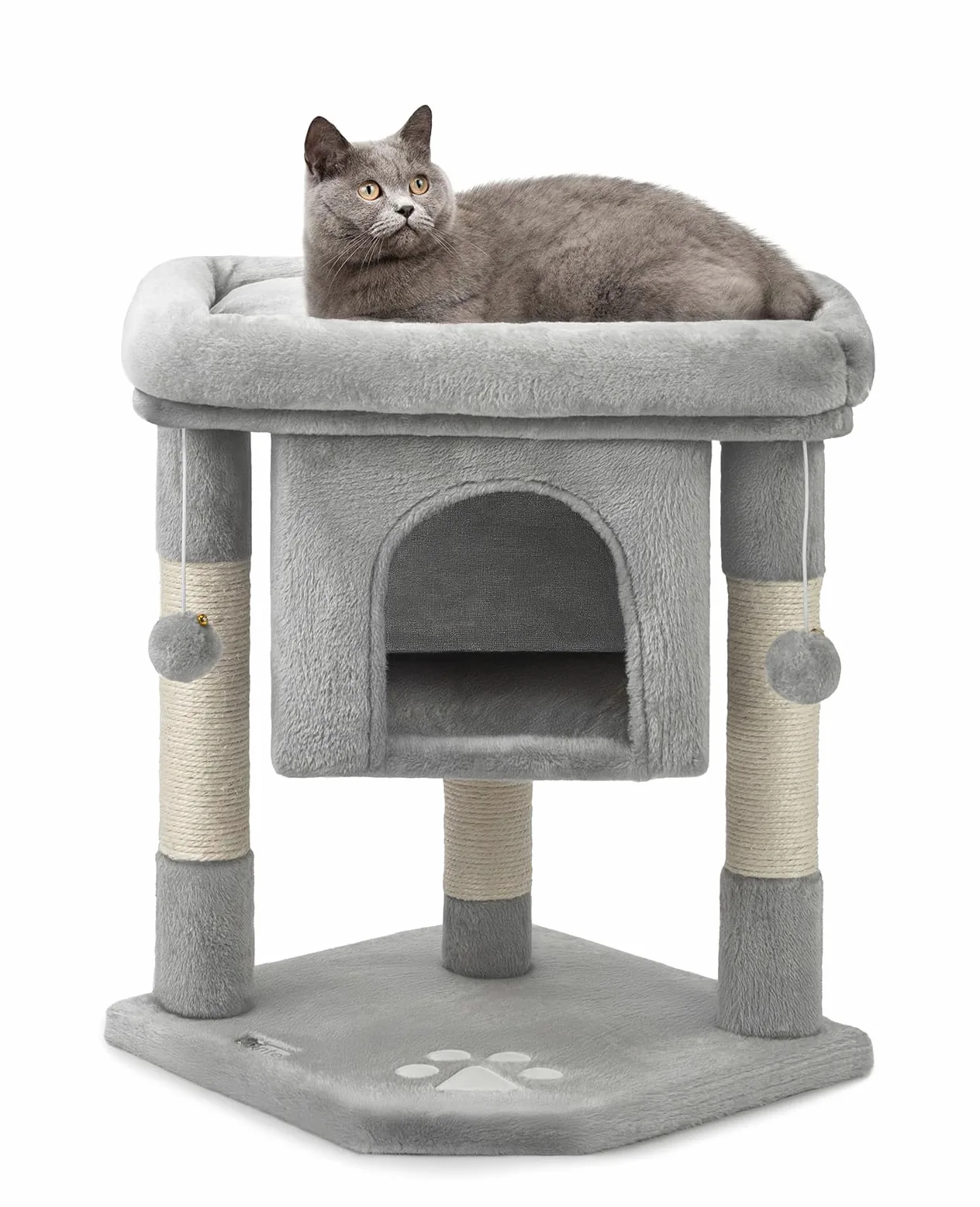 lionto Tiragraffi per Gatto Albero Tiragraffi Gatto Gioco Giocattolo Gatti Altezza 60 cm, Grigio Chiaro