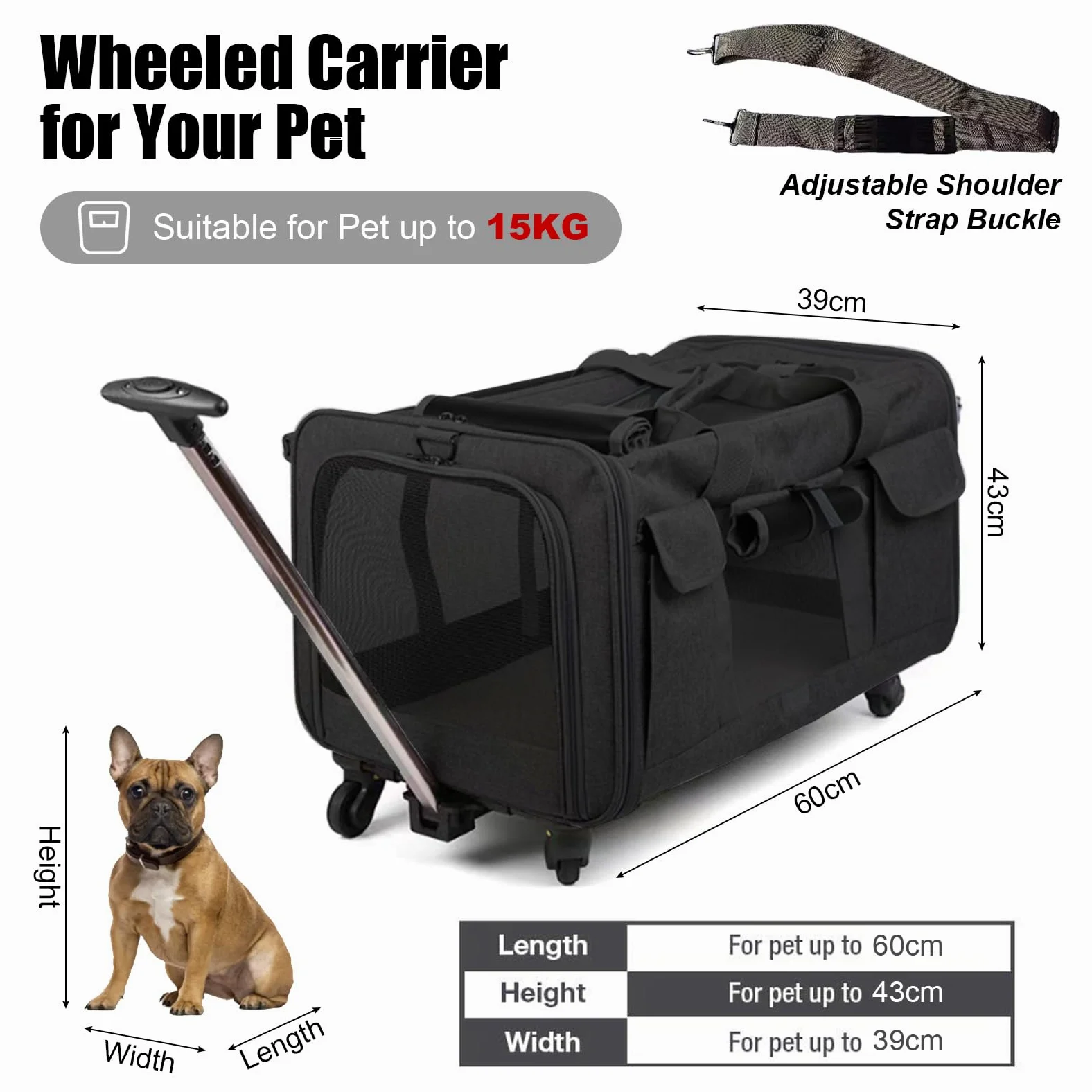 Scatole per il Trasporto di Gatti con Ruote Girevoli Rimovibili, 30L Gatto Grande Trolley, Portatile per Animali Pieghevole Zaino per Cani Gatti Estensibile, Trasportino per Gatti all'aperto e a Casa