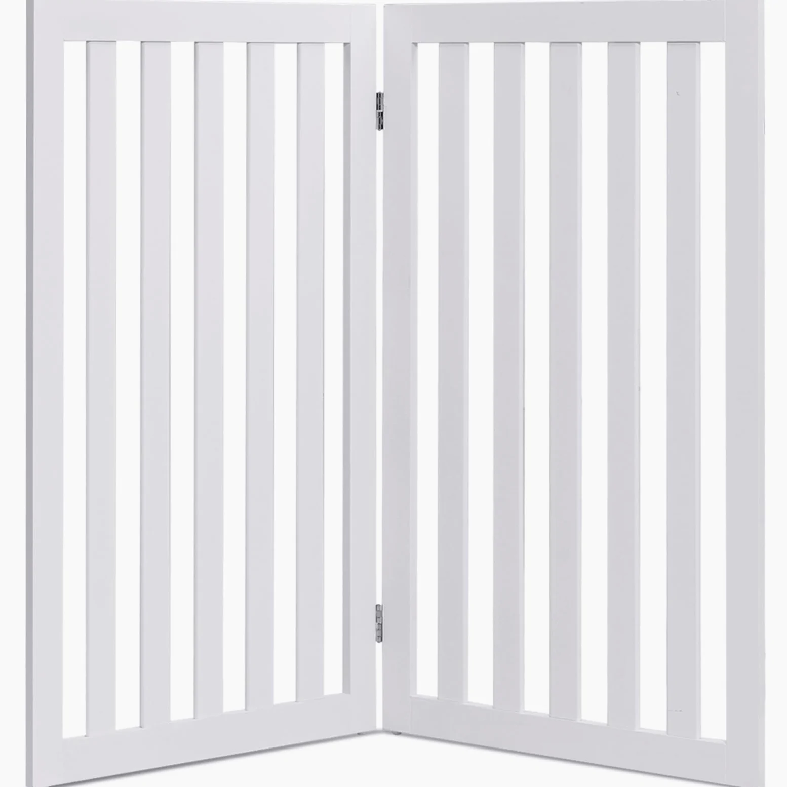 COSTWAY Cancelletto per Cani Pieghevole in Legno con 2 Ante, Ideale per Scale, Soggiorno e Cucina, 89 x 101 cm, Bianco