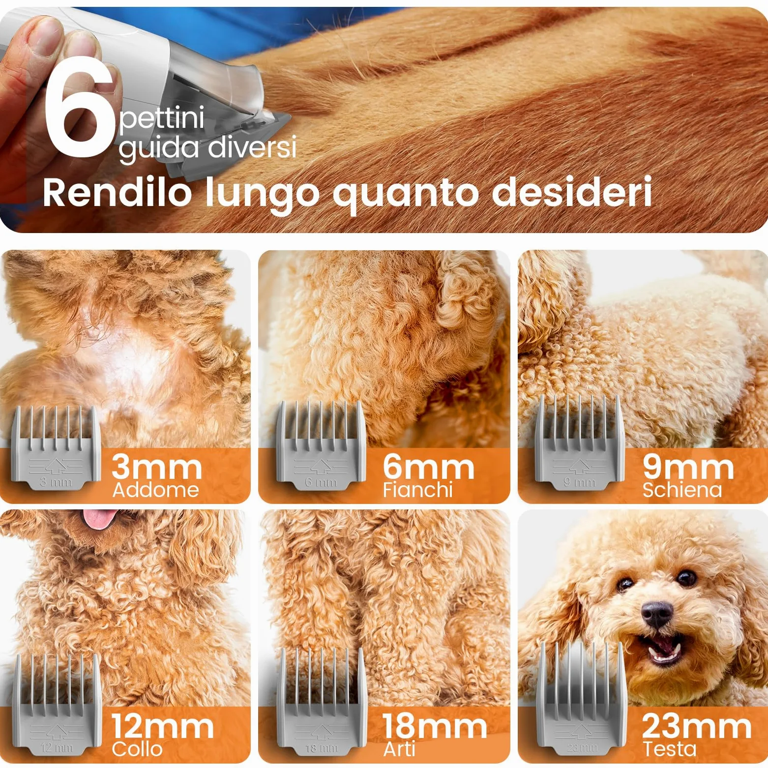 oneisall toelettatura e aspirazione a Vuoto per Animali Domestici, Tosatrice per Cani e Gatto Pelo Lungo Professionale, 7 Strumenti per la toelettatura Per la depilazione di cani e gatti (1,5L)