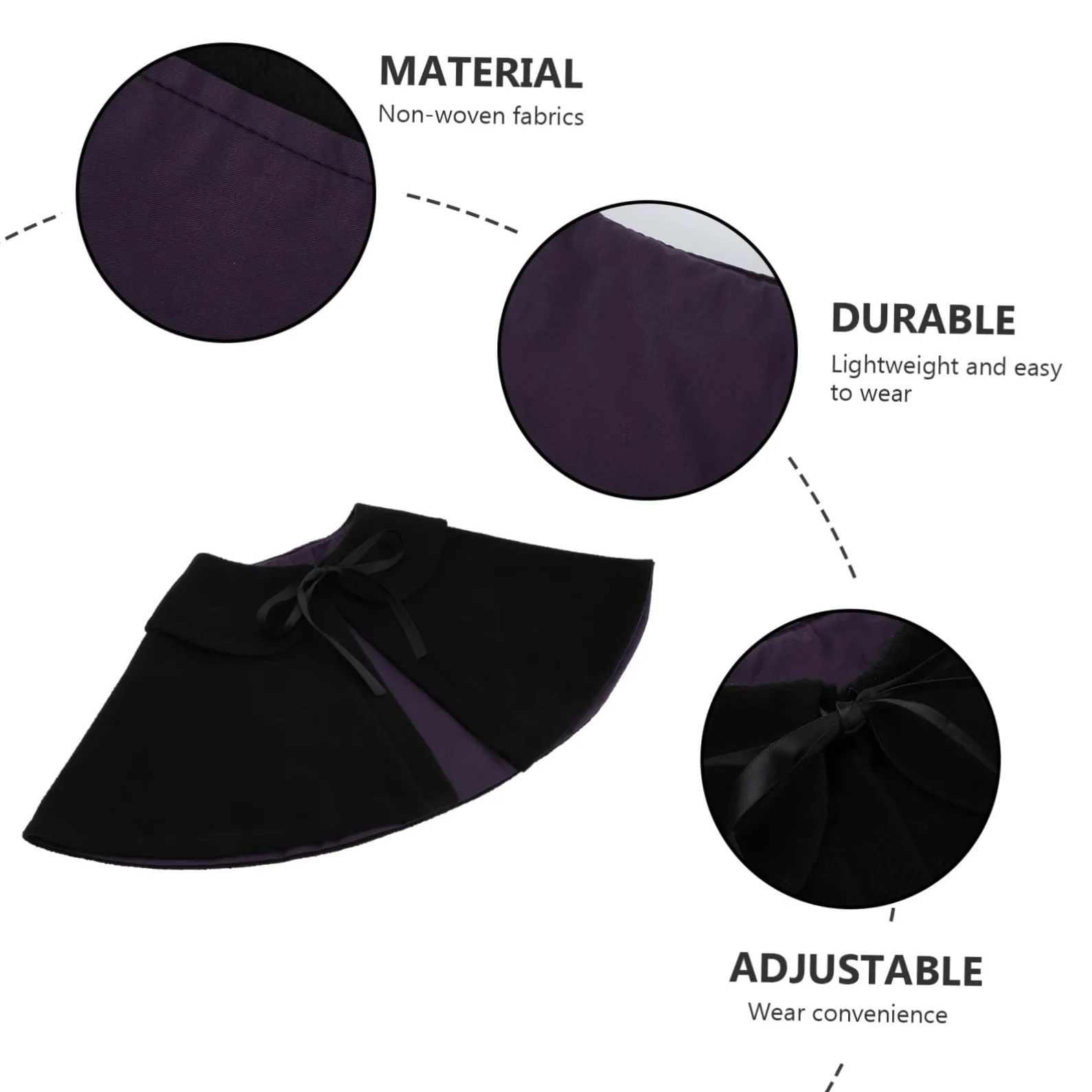 INOOMP 3pezzi Cloak Per Cani e Gatti Neri Per Halloween Leggero e Facile Da Indossare Costume Festivo Per Animali Domestici Decorazione Per Feste e Eventi