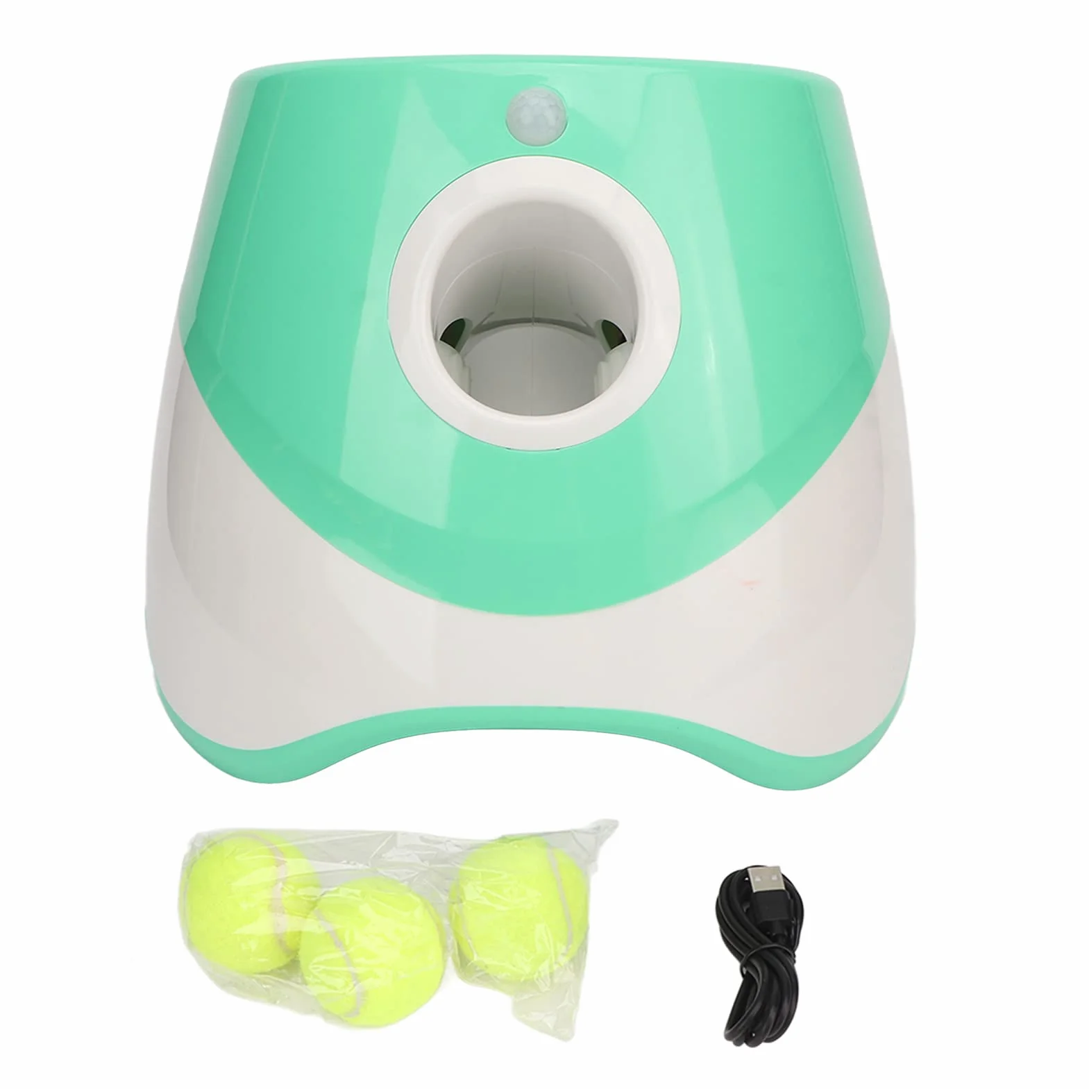 Lanciatore Automatico di Palline per Cani Lanciatore Interattivo di Palline per Animali Domestici Ricaricabile in 3 modalità per Interni Ed Esterni Verde