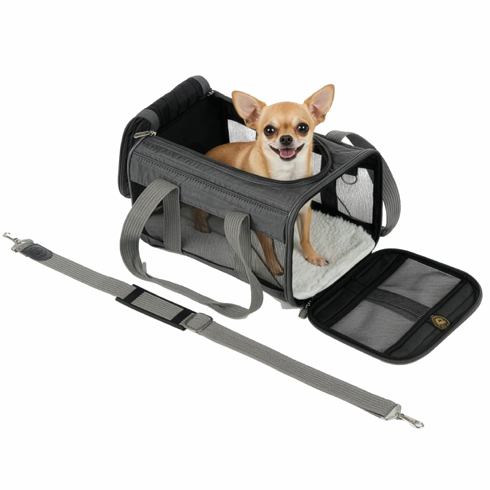 Sherpa Genuine Deluxe Pet Carrier – Compagnia Aerea Approvato e garantito a Bordo – Grigio Antracite, Piccolo