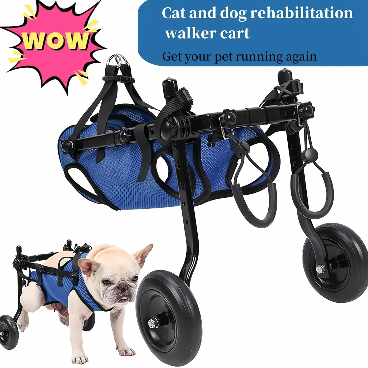 Passeggini Per Carrozzine Per Cani, Carrozzine Per Cani Per Camminare Con Zampe Posteriori Disabili, Carrello Per La Mobilità Della Carrozzina Per Cani(Small)