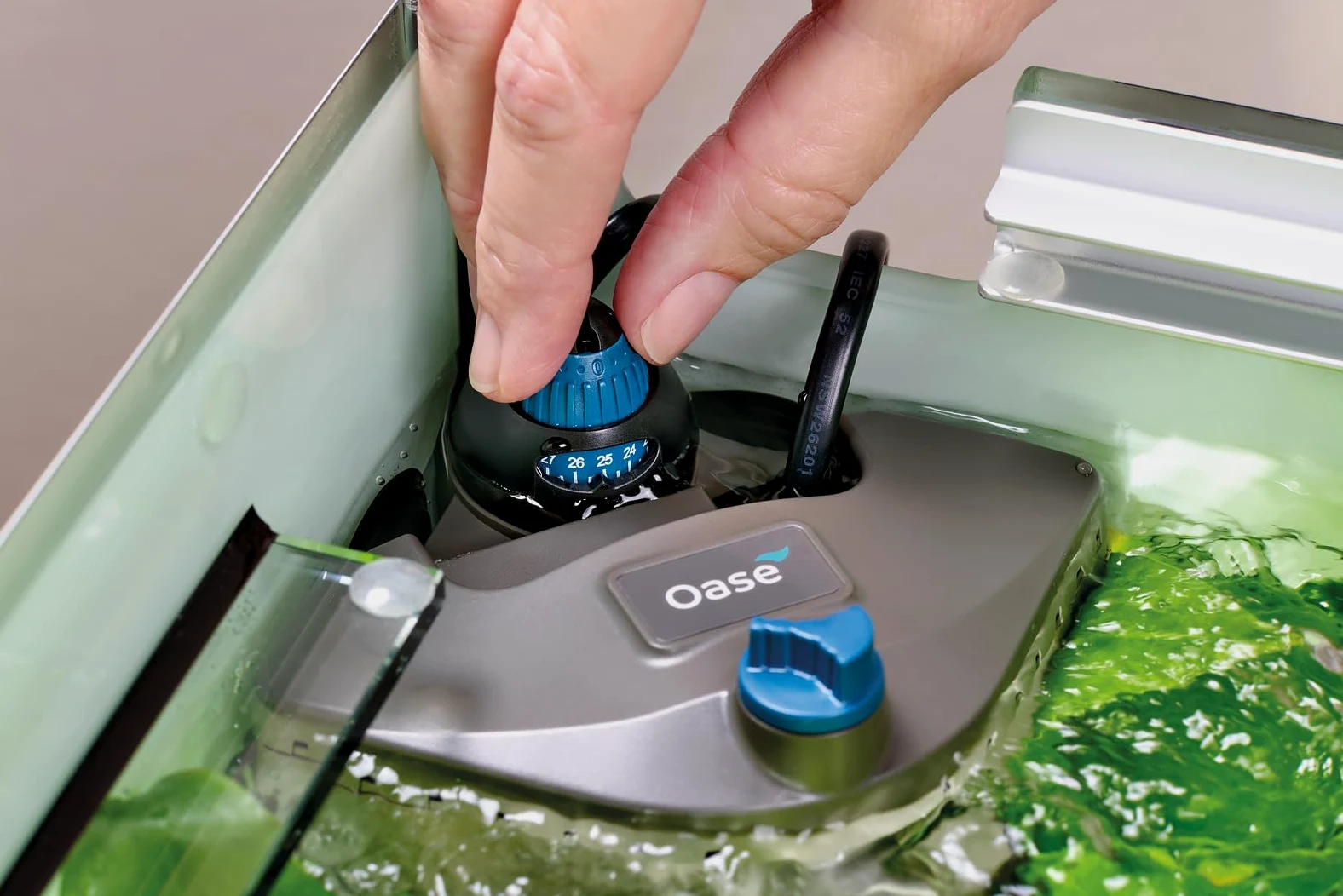 Oase HeatUp 100 - Riscaldatore per Acquario, riscaldatore per acquari d'Acqua Dolce e Marina con termometro, 100 W