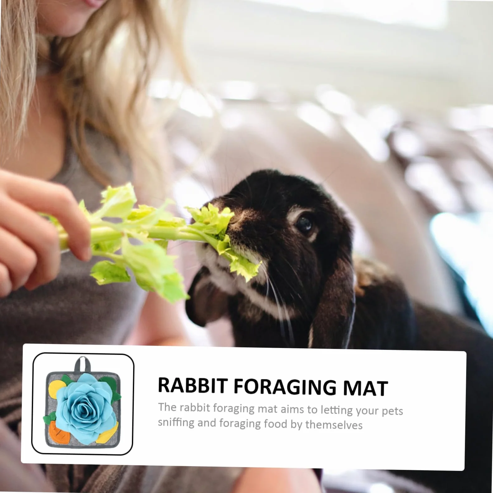 Didiseaon 3pezzi Tappetino Interattivo Per Conigli Tappeto Per Foraggiamento Pile Stimola Istinto Naturale Facile Da Riporre Per Ansia e Favorire Benessere Degli Animali Domestici