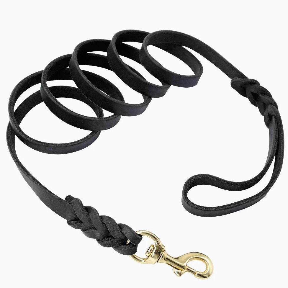 Guinzaglio per cani in pelle Guinzaglio per cani Guinzagli lunghi intrecciati Pet Walking Training Guinzagli per cani di taglia media 1 Pz Nero 220 CM