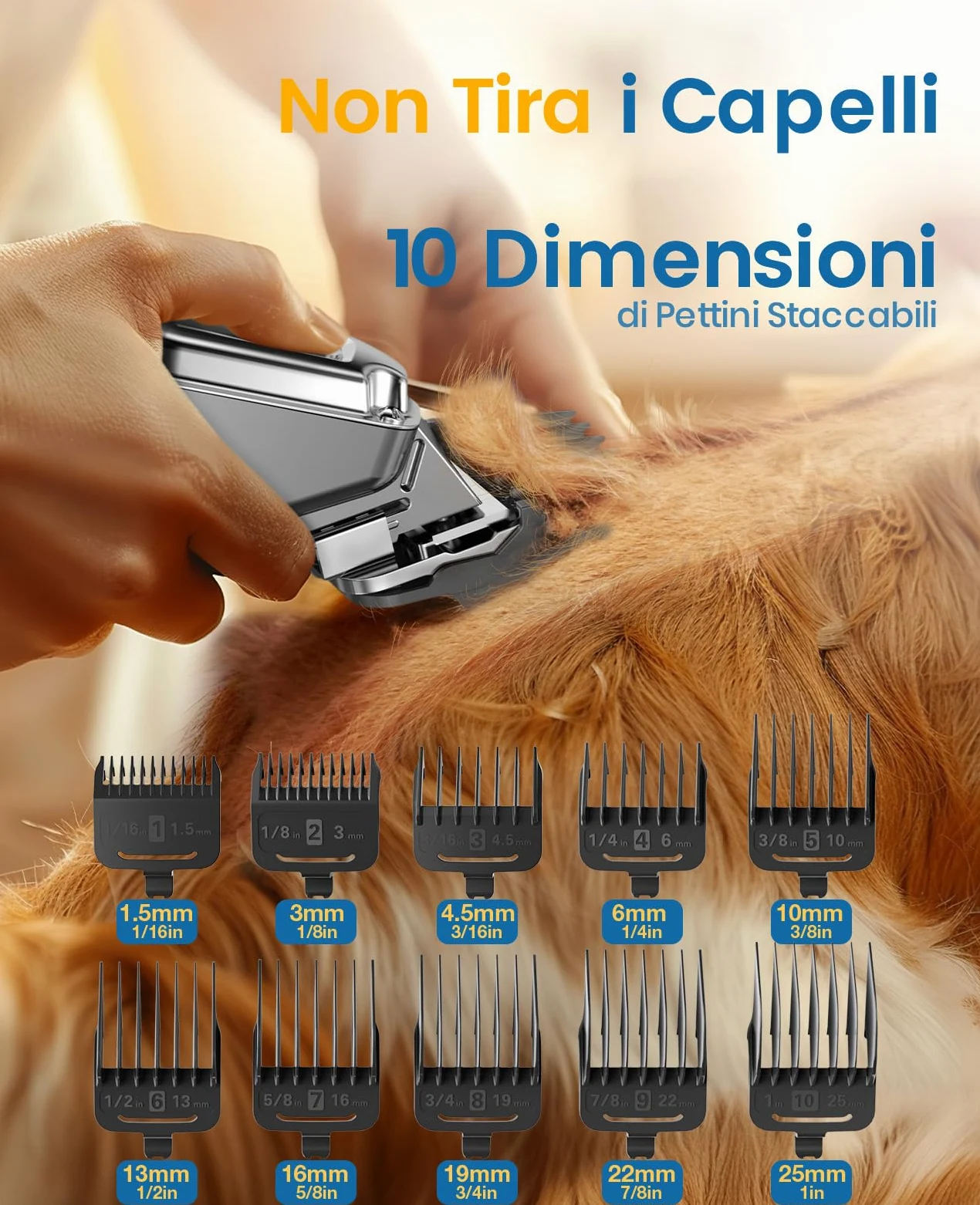 oneisall Tosatrice per Cani per la cura del pelo spesso e pesante/rasatore domestico silenzioso, ricaricabile e senza fili con lama in acciaio inox/rasatore impermeabile per cani