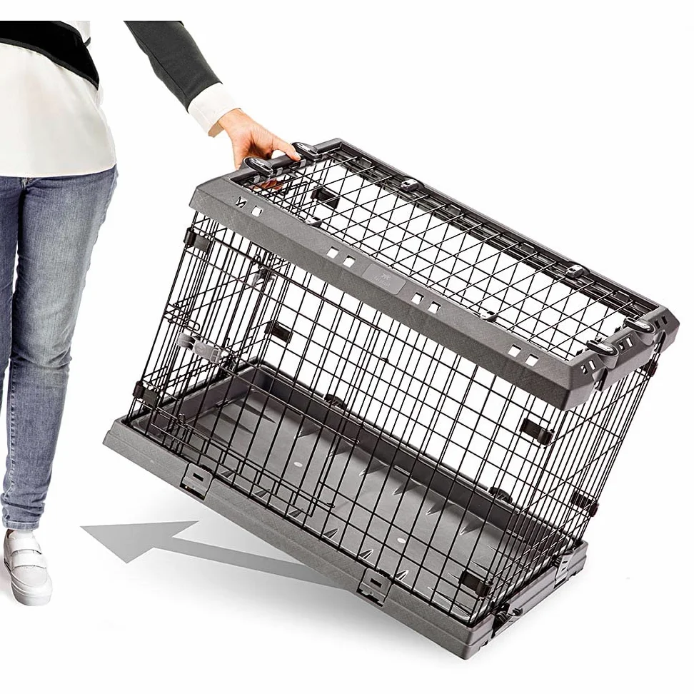 Ferplast Gabbia Cane in Metallo Gabbia Pieghevole per Cani Piccoli SUPERIOR 75 Recinto in metallo, con Separatore, Doppia serratura, 77 x 51 x h 55 cm.