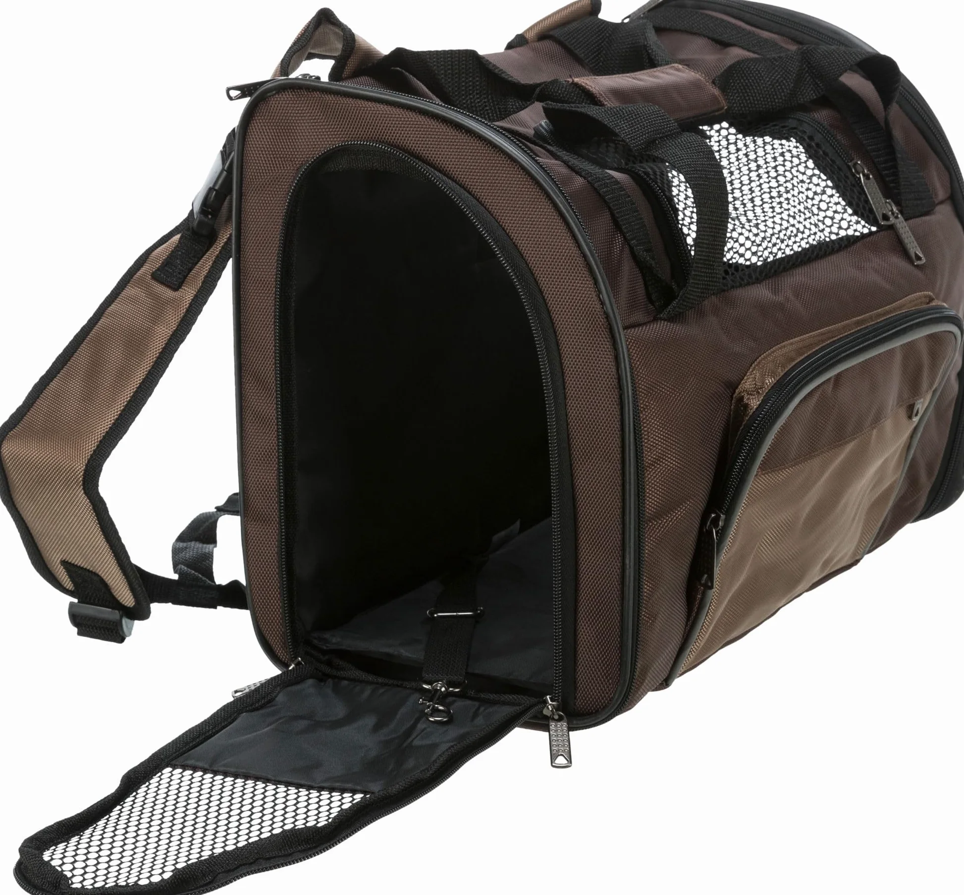 TRIXIE 28871 Deluxe Zaino per trasporto cane/gatto, Marrone / Beige, 41 x 30 x 21 cm