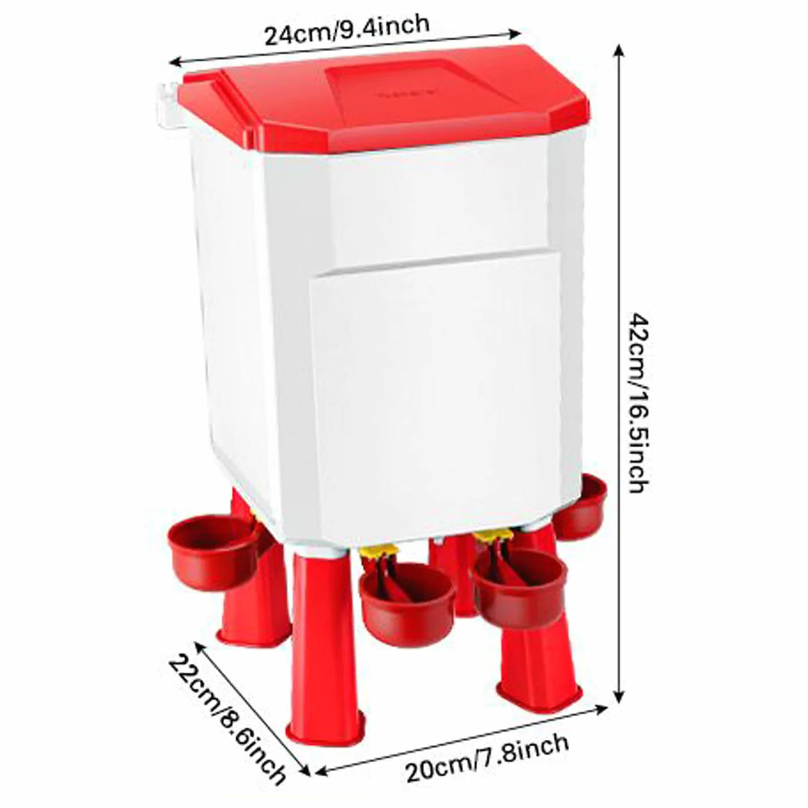 Mangiatoia per pollame, grande secchio automatico con coperchio, dispenser di cibo per pollo, per anatre, bantam, fagiani, tacchini, coop, fattoria, vacanze, esterno, maiale, pecore, piccoli animali