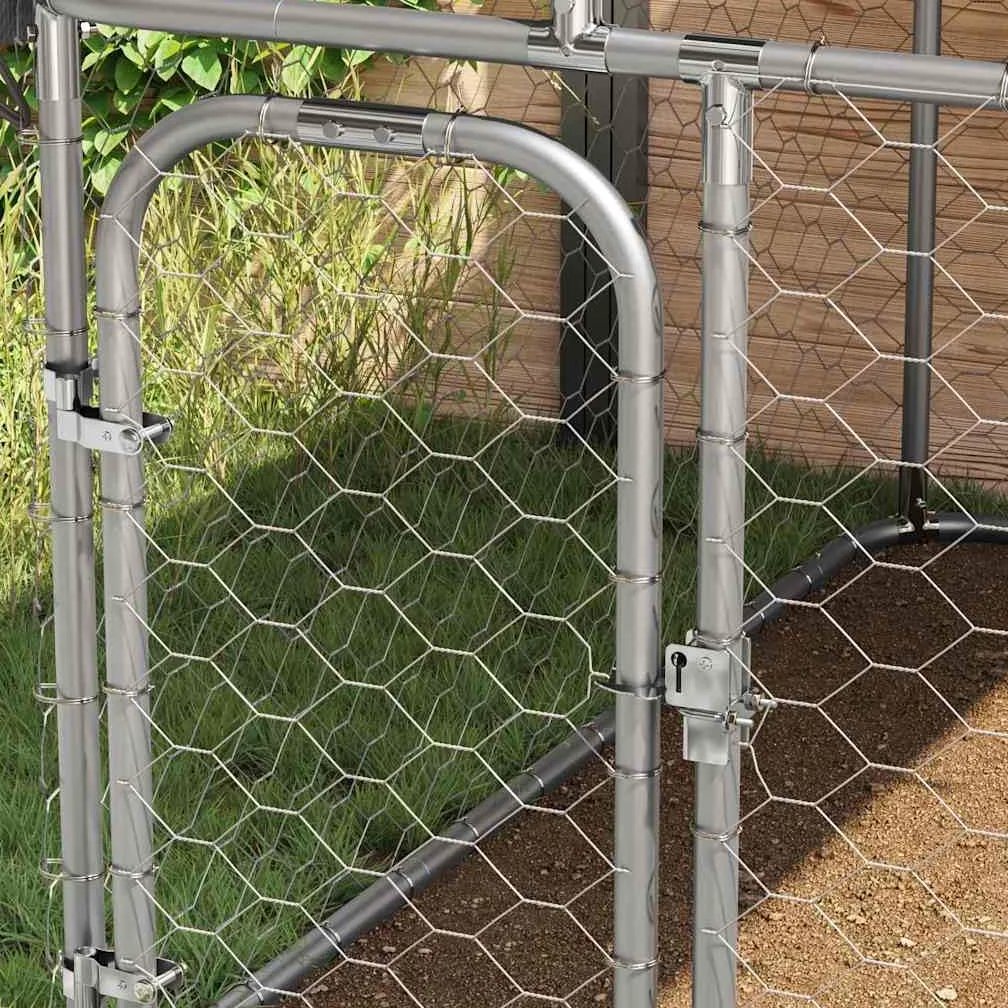 Cuccia esterna con tetto, 300 x 300 x 150 cm | Acciaio zincato, tetto in polietilene impermeabile, porta con chiavistello, rete ventilata, per cani, galline, conigli