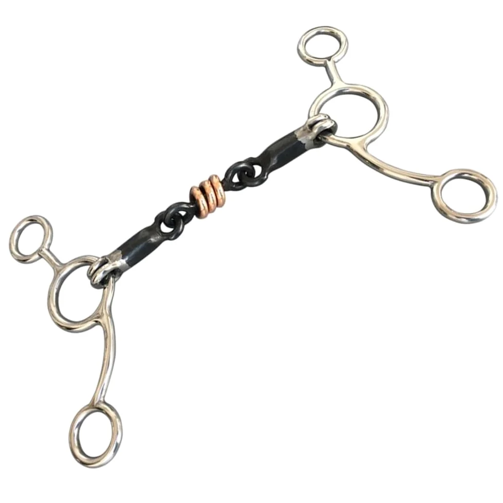 Morso per cavallo in acciaio e rame, morso per guancia completa, lunghezza 13 5 cm