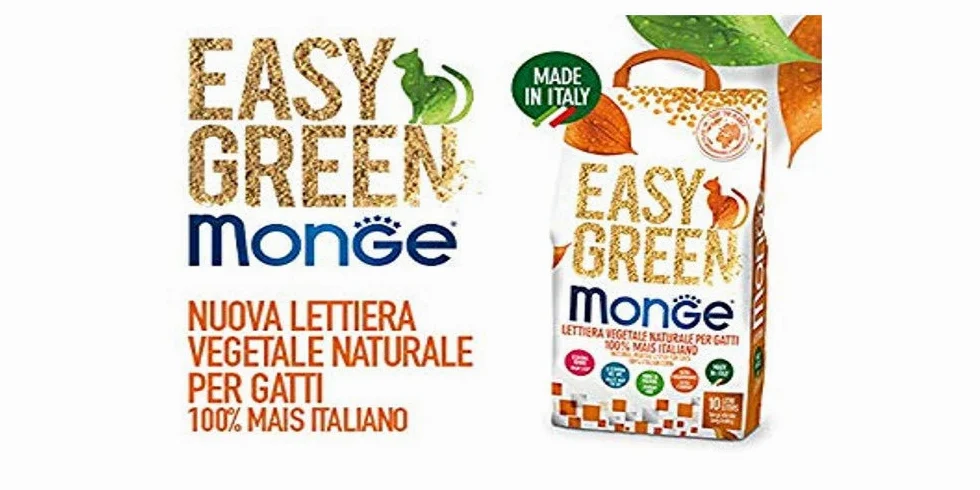 lettiera VEGETALE MONGE Easy Green Mais Gatto Gatti furetti rettili Cat 10 Litri biodegradabile WC 2/3/6 Sacchi SPEDIZIONE Gratuita (6+1 Omaggio)