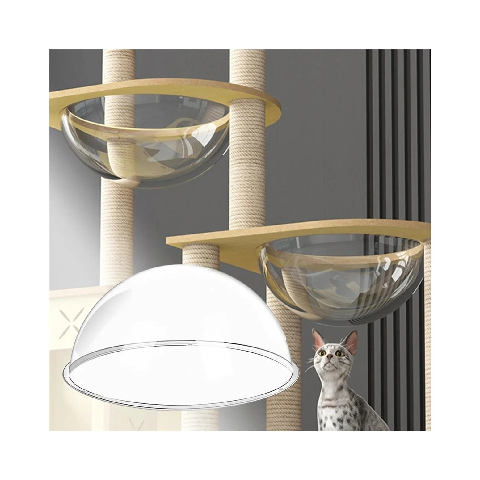 Oblò per Animali Domestici, Copertura A Cupola For Letto Capsula Trasparente Space Clear Finestra, Gatti, Fai Da Te, Di Ricambio, Lettiera, Mobile, Portatile(30cm)