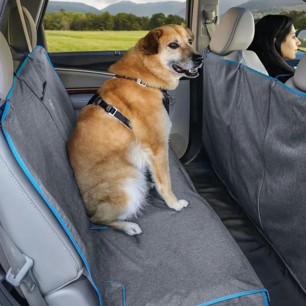 Coprisedile ad amaca Coast to Coast Kurgo per cani, coprisedile posteriore per animali domestici, copertura completa dei sedili e del vano piedi dell'auto, resistente all'acqua, antigraffio