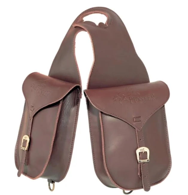 PIONEER - Bisacce Cavallo Western in Cuoio per Equitazione - Trekking e Gite a Cavallo - Borse da Sella Anteriori