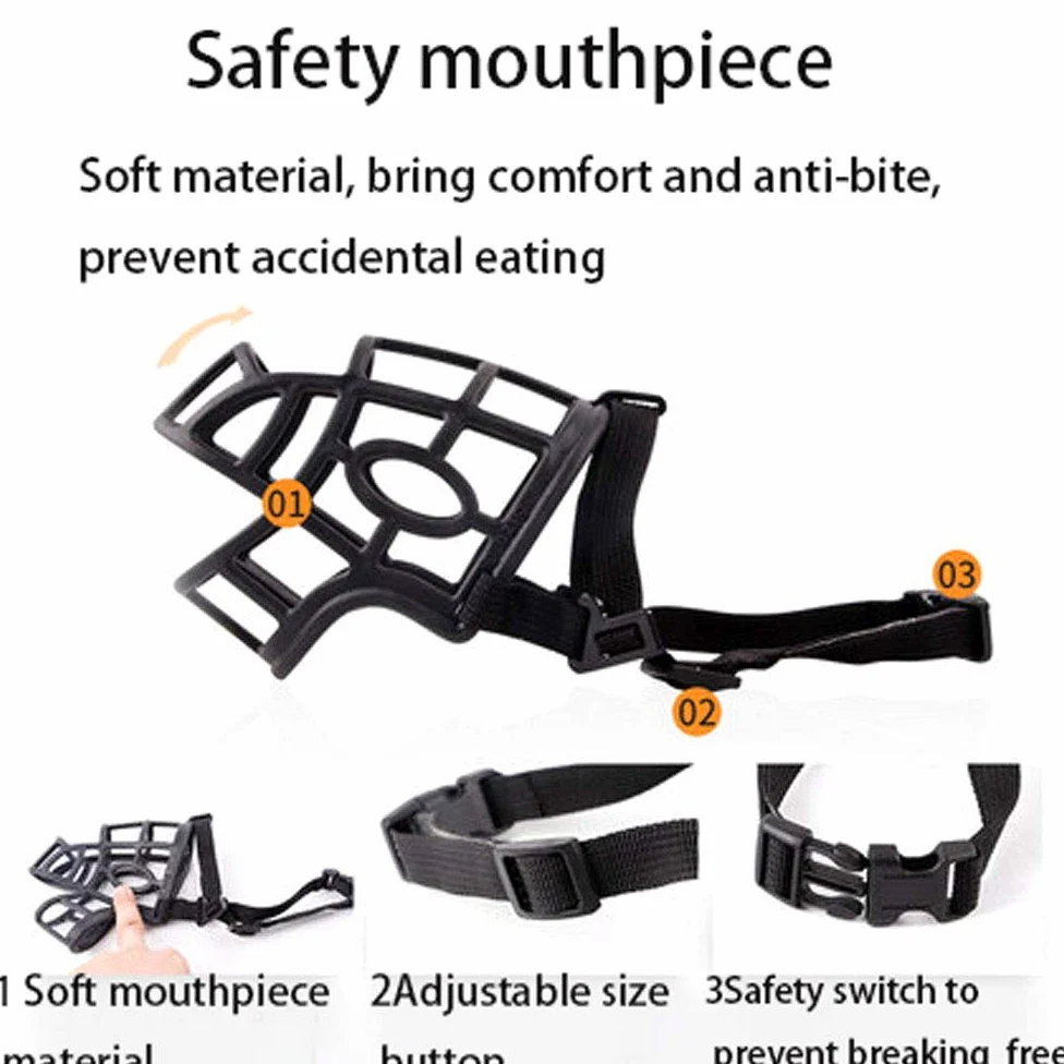 Muzze per Cani, Morbida museruola Traspirante for Cani con Dimensione della Fibbia Regolabile: Protezione Bocca definitiva for Il Controllo di morso/Mangiare/abbaiare