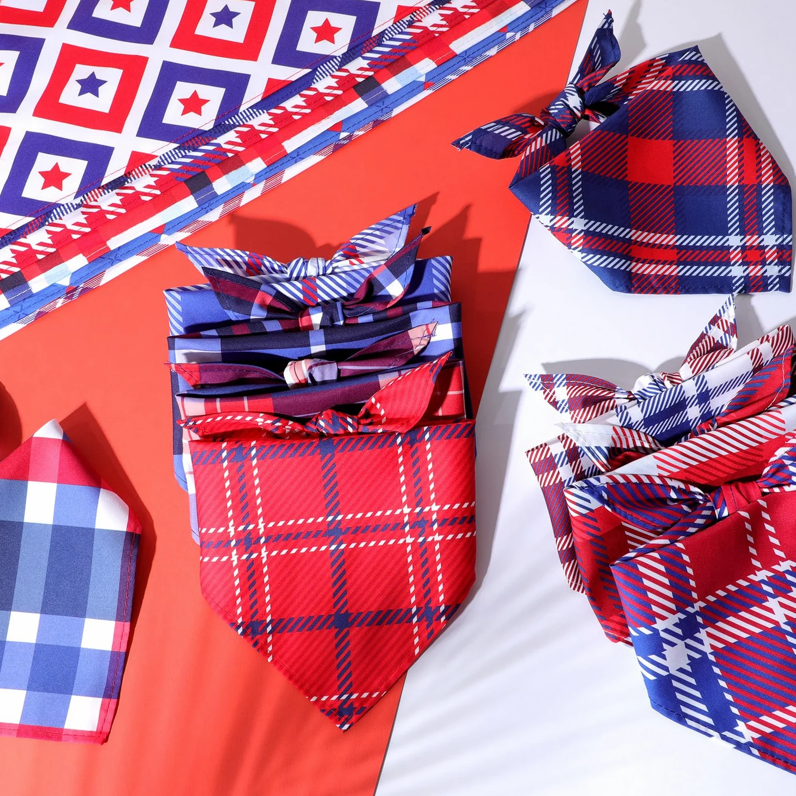 Geyoga 60 bandane per cani a quadri per animali domestici, bavaglini per cuccioli, bandana, regolabili, lavabili, accessori per costumi per animali domestici, forniture per gatti e cani di piccola e