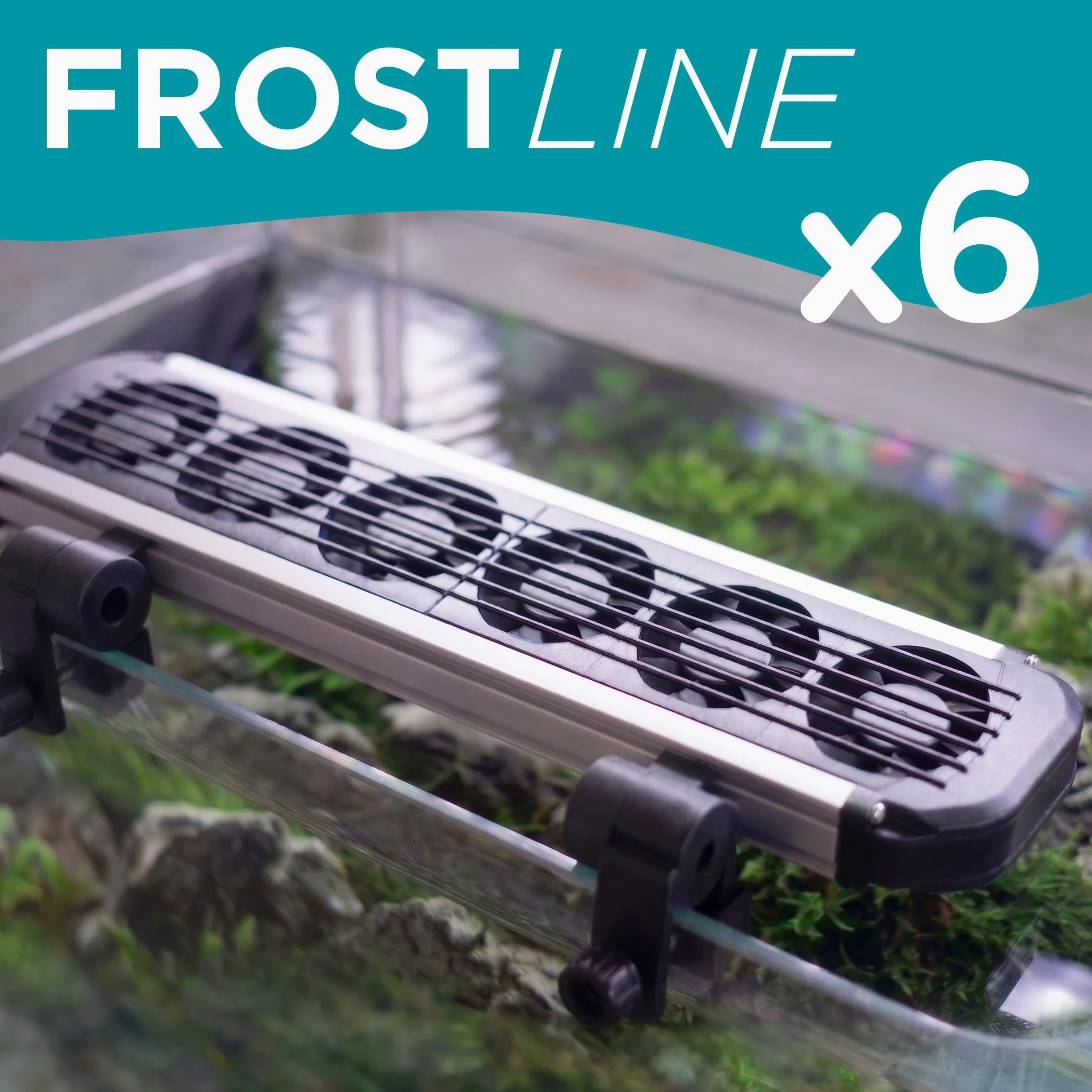 AQPET FROSTLINE Sistema Ventole di Raffreddamento per Acquari Fino a 120 Litri per Acquari d’Acqua Dolce e Marina, Incluso Controller, Ventole orientabili, 6 Elementi