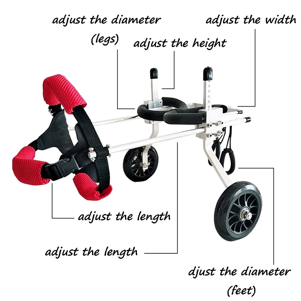 Carrello per Cani, Passeggino per Zampe Posteriori, Sedia a Rotelle per Animali Domestici per Piedi Posteriori, Portatori di Handicap/Paralisi/Disabili, 5-15 kg