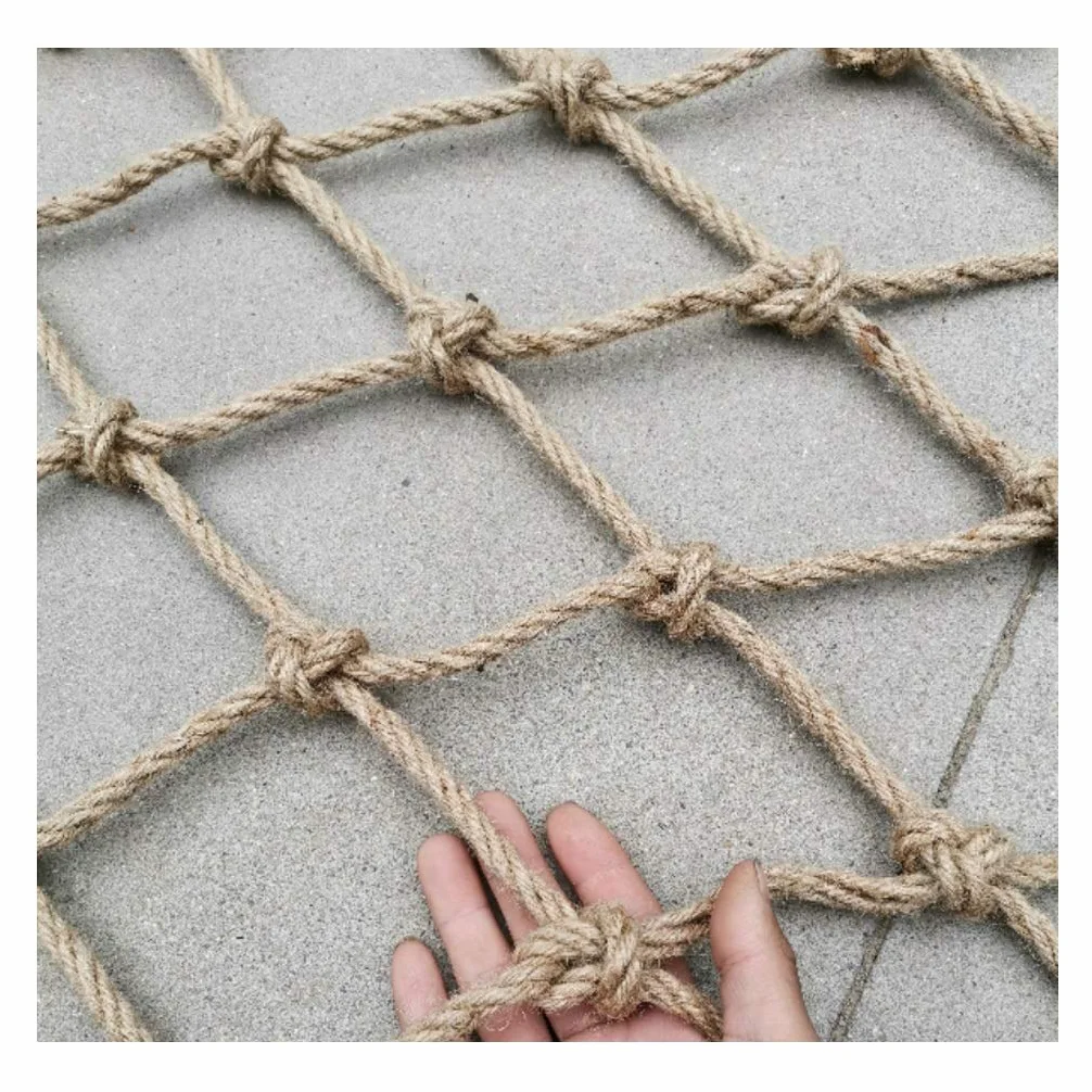 Generico Rete da carico, Rete di Sicurezza per Corda di Iuta Resistente, Protezione Bambini, Corda per Bambini, Rete da Pesca Decorativa Resistente - Rete da carico in Corda di Canapa Naturale per la