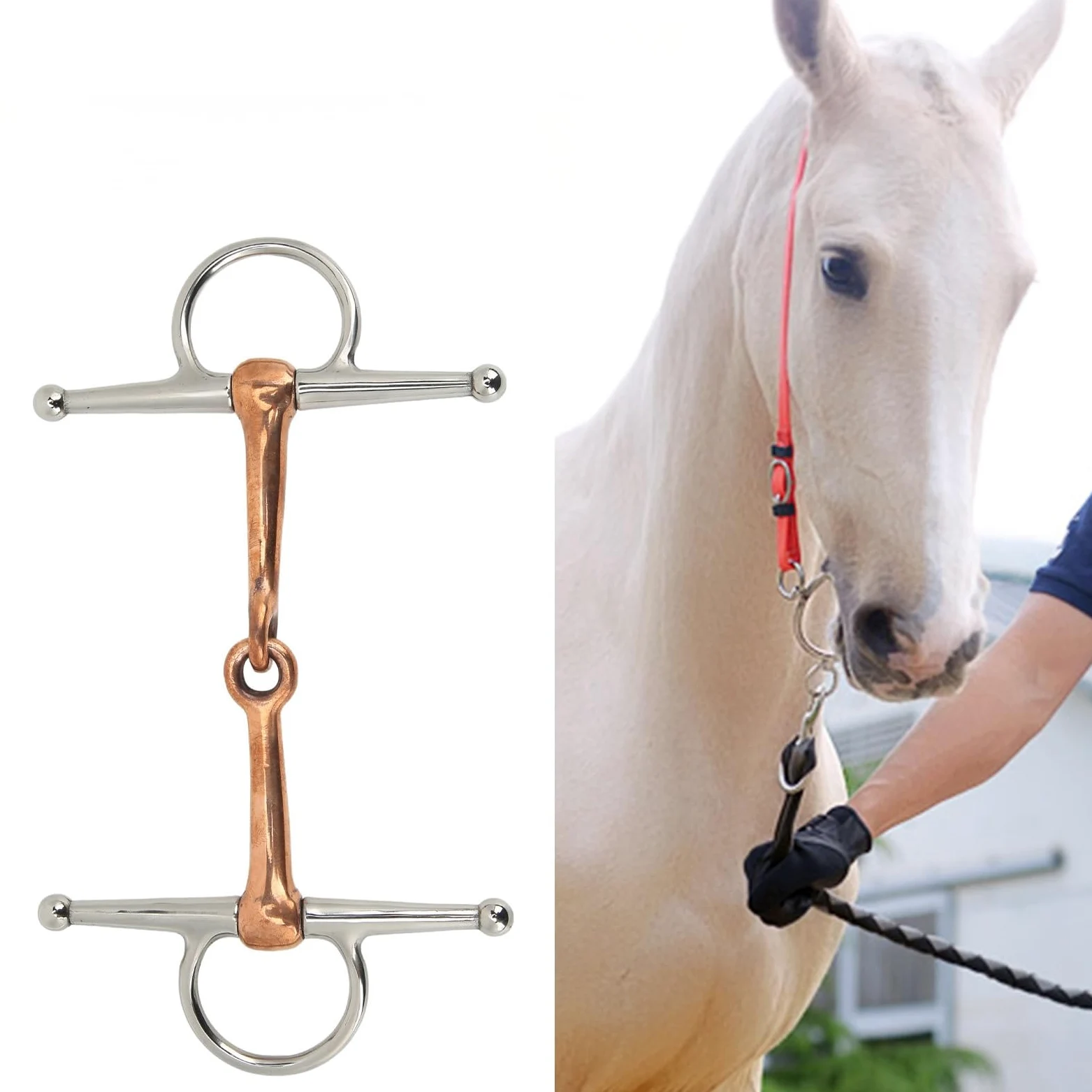Topyond Filetto con Anello per Guancia Completo in Acciaio Inossidabile 125 Mm Accessori Essenziali per Cavalli da Esterno per Equitazione E Addestramento Attrezzatura per Briglia per Cavalli Western