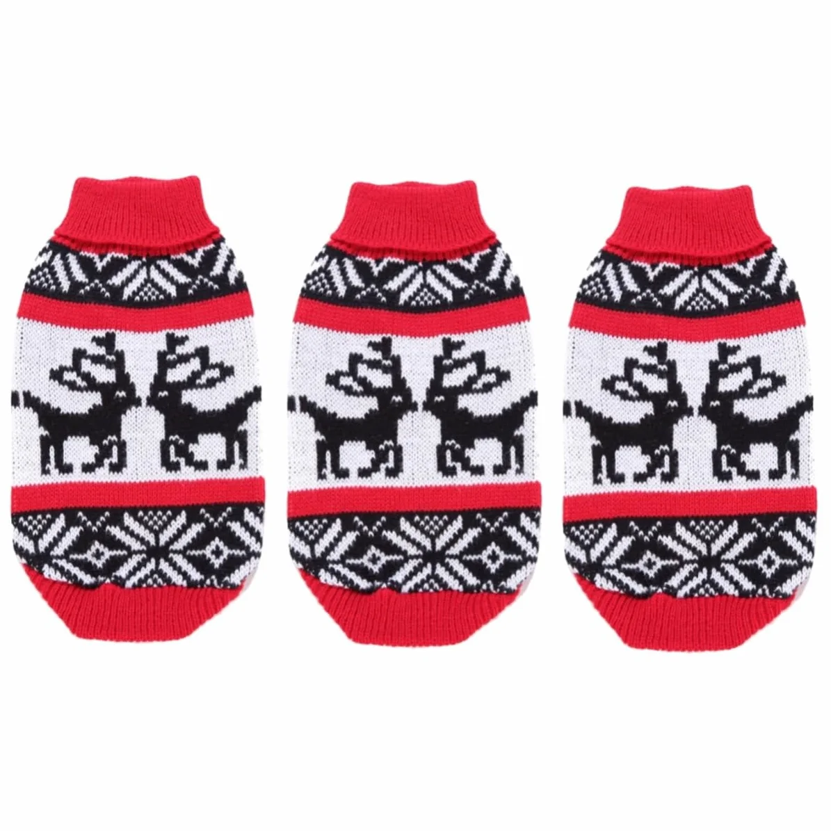 BESPORTBLE 3 Pezzi di Maglione per Animali Domestici Abbigliamento Festivo per Animali Maglione A Collo Alto per Animali Domestici Vestiti Invernali per Cani Maglione Lavorato A Maglia