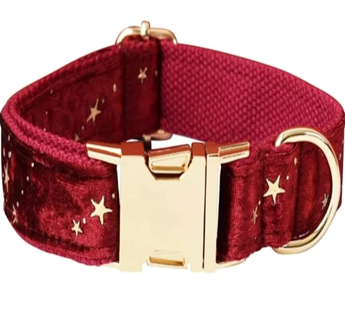 Morbido Guinzaglio Per Cani Collare Per Cani Personalizzato Generico E Guinzaglio Per Animali Domestici In Velluto Rosso Natalizio Con Stelle Dorate Antiscivolo Flexi(33-51cm)