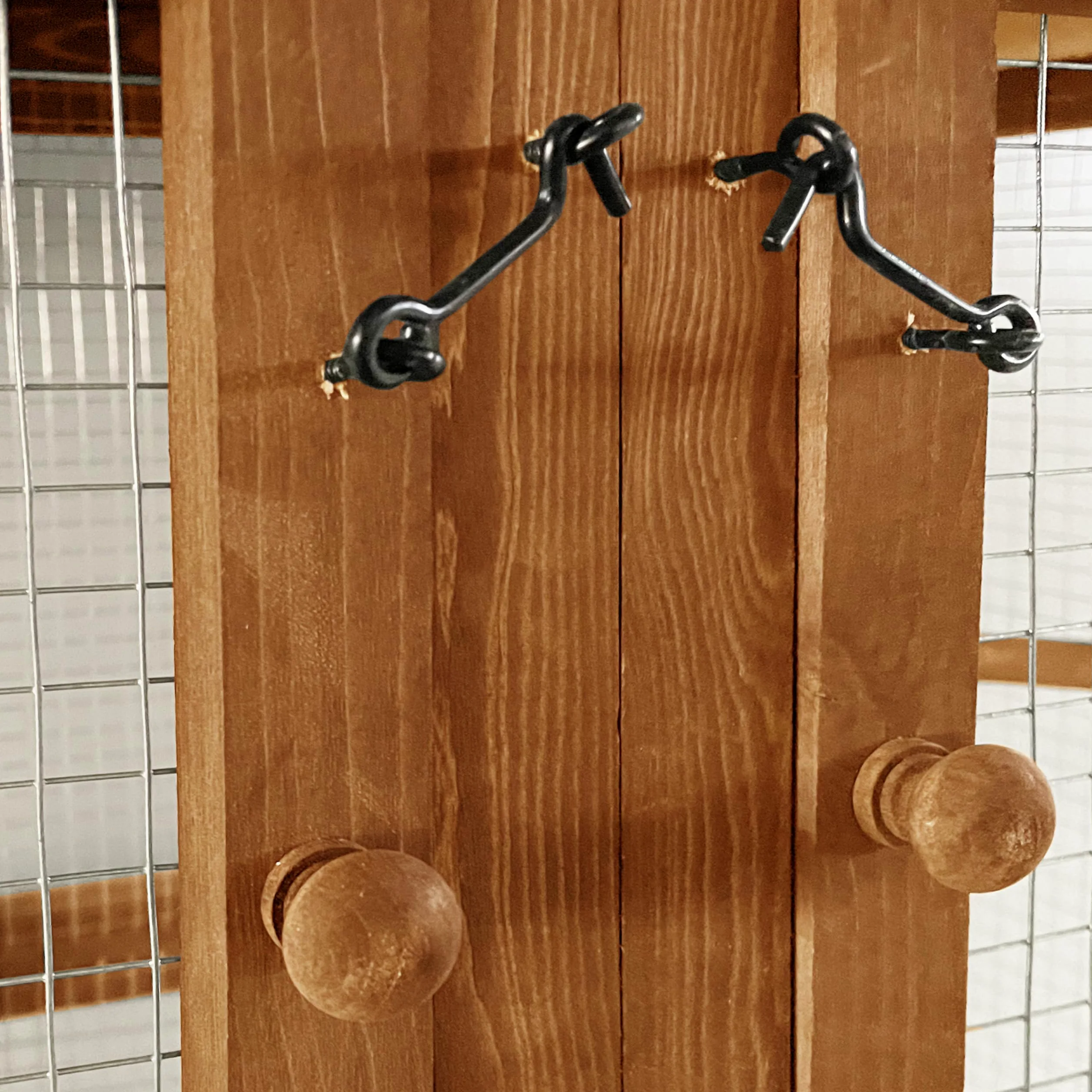Voliera in legno di abete impregnato, 115 x 58 x 164 cm, colore: marrone/grigio - Gabbia per uccelli con cassetto estraibile - gabbia per uccelli - gabbia per pappagalli - Gabbia per