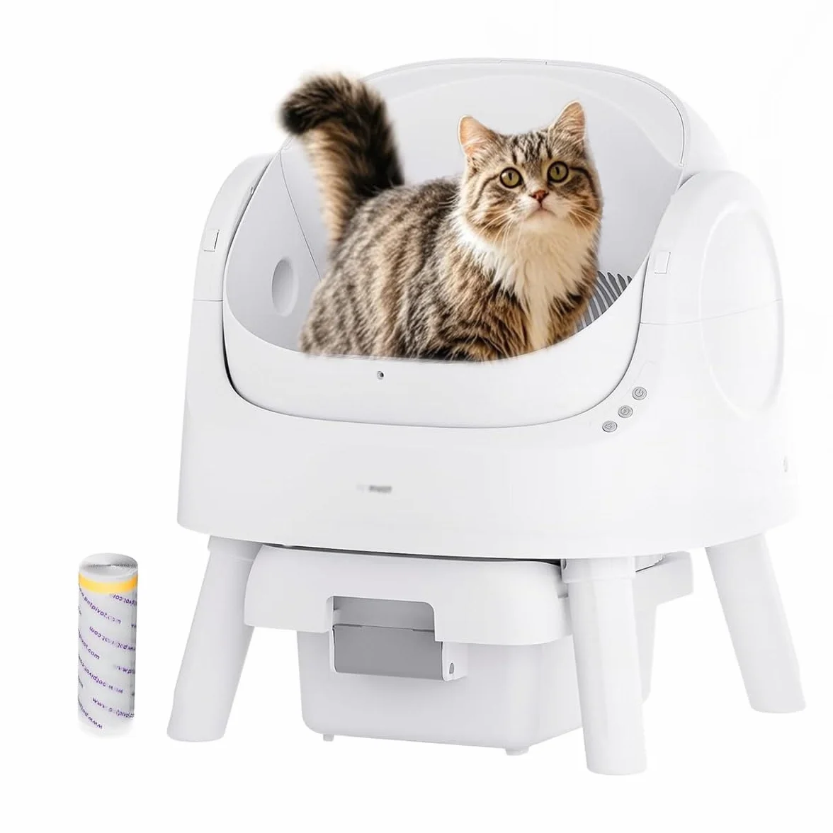 PetPivot Lettiera autopulente con design aperto, modalità automatiche e manuali, pulizia istantanea e pala semplice, ideale per gatti di grandi dimensioni, adatta per famiglie multigatti