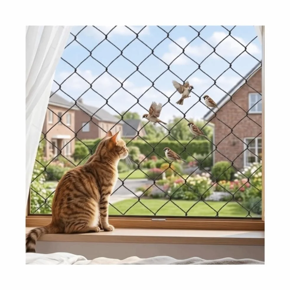 Rete da balcone for animali domestici, rete anticaduta resistente alle | Cavo in acciaio inossidabile rinforzato(3x6m)