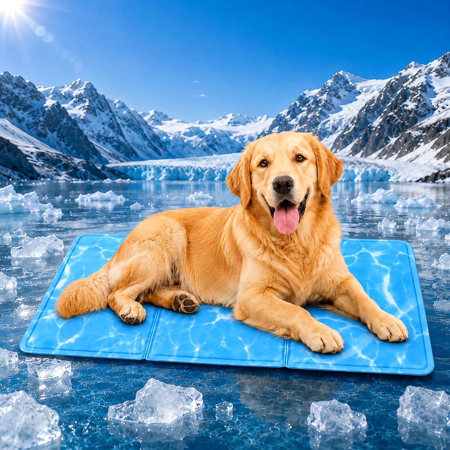 Tappetino Refrigerante Cane 80 x 120 cm, Materassino Fresco per Cani e Gatti in Oxford 300D e PVC, Pieghevole e Resistente all’Acqua per Casa, Auto e Cuccia