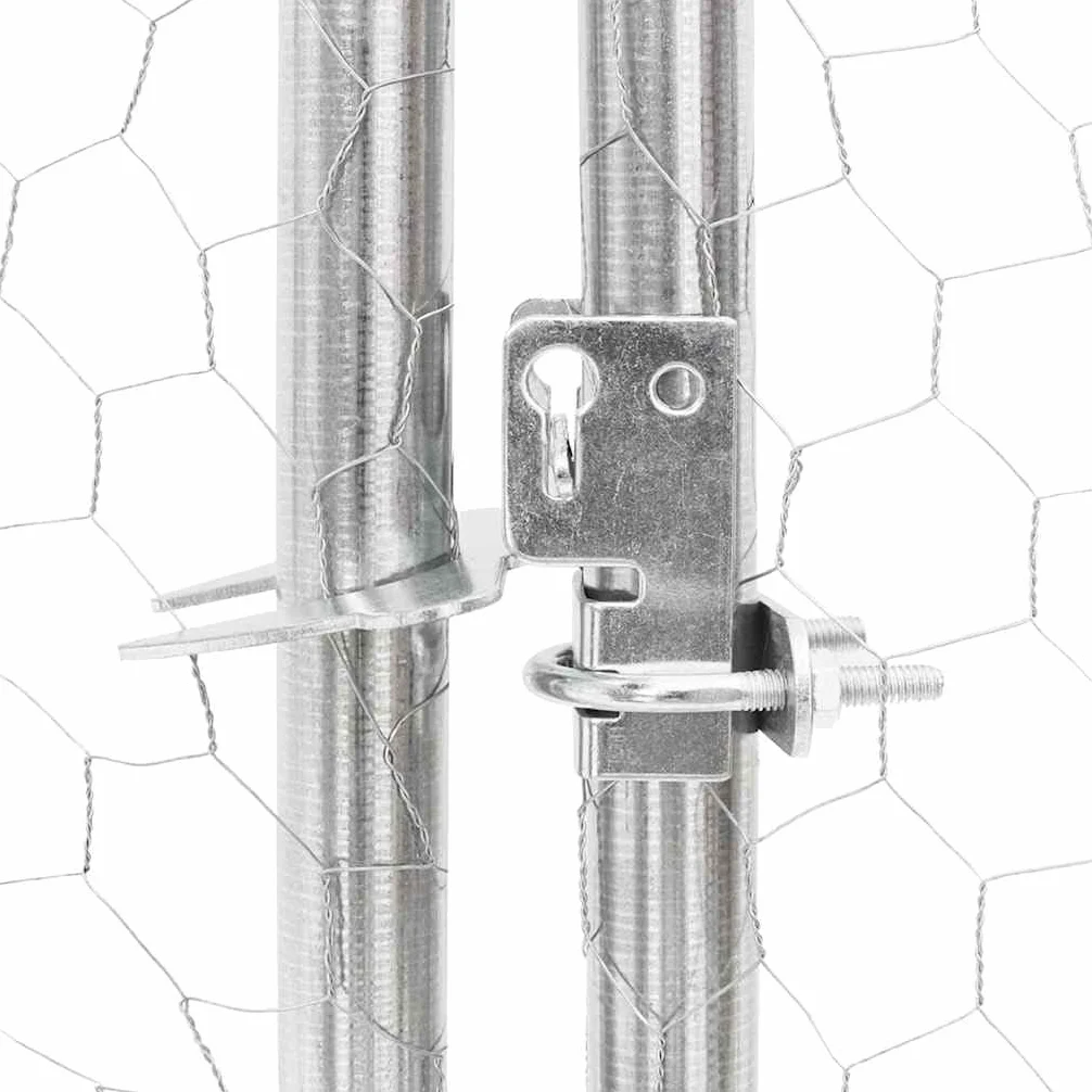 vidaXL Cuccia per Cani da Esterno con Porta 2x4x1 m in Acciaio zincato