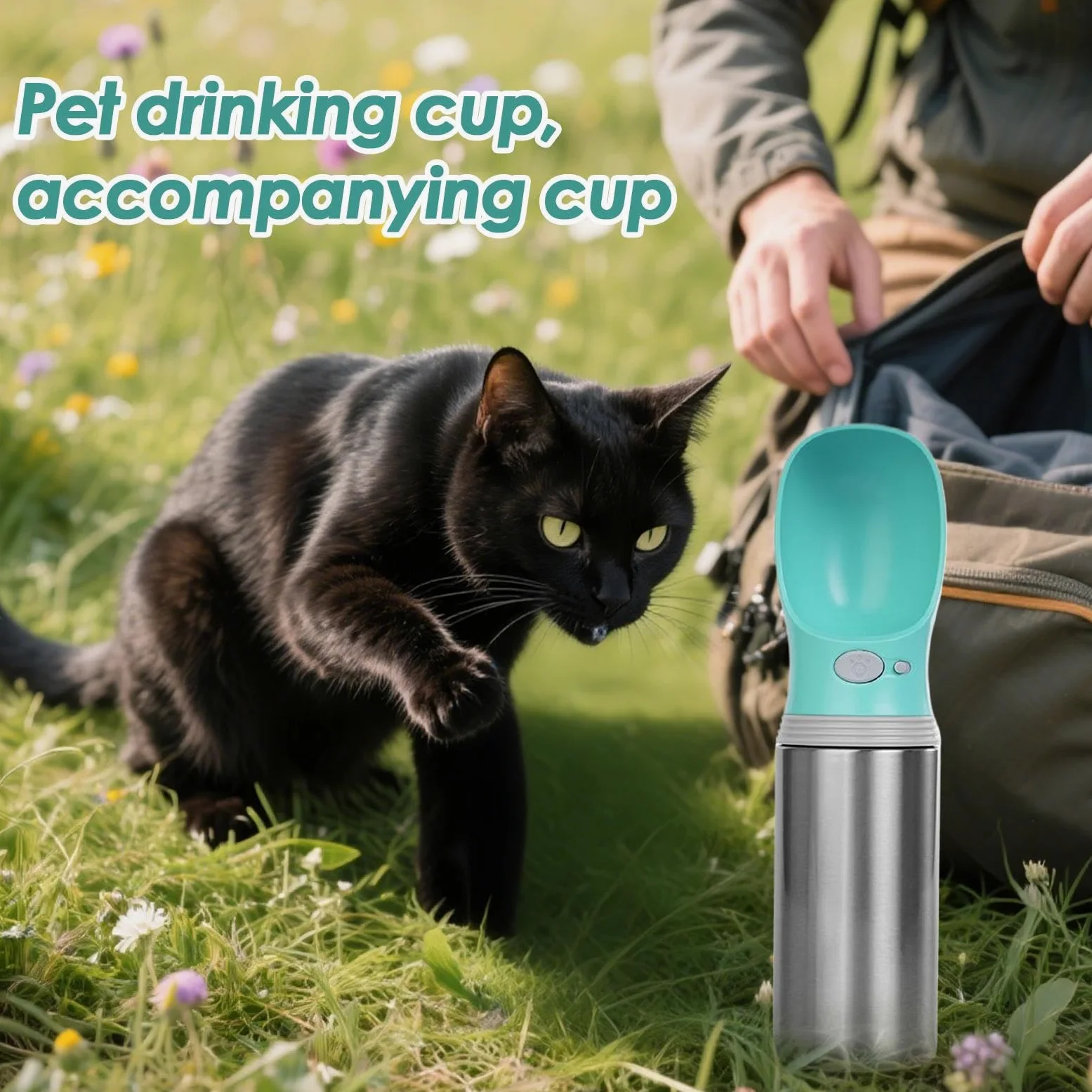 Borraccia canina Contenitore Isolato In Acciaio Inossidabile A Prova Di | per cibo e acqua da cuccioli da esterno 400ml per cani piccoli, e grandi: passeggio, jogging, trekking, campeggio