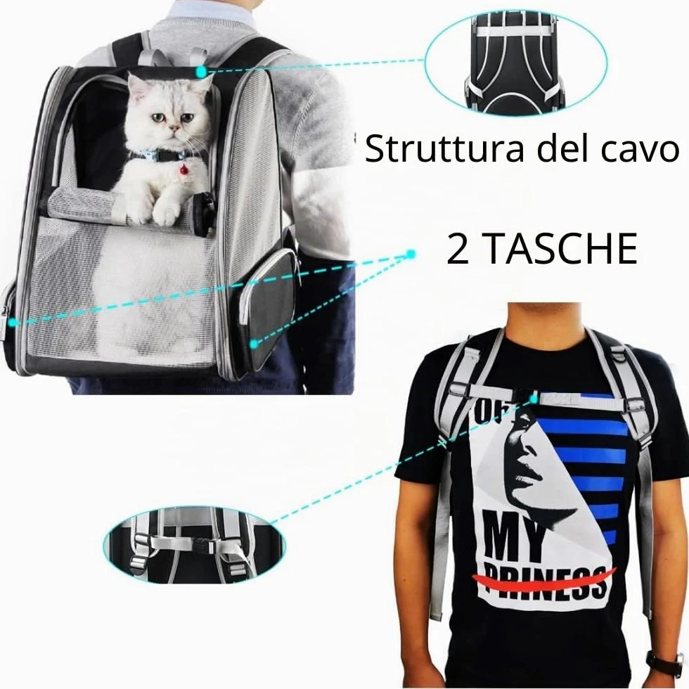 Trasportino Zaino per Cani Gatti 7.5kg - Borsa a Rete da Trasporto per Viaggio Compagnia Aerea Approvata, Pieghevole Traspirante Stabile e Spazioso con Cuscino in Peluche per Animali Domestici (Rosa)