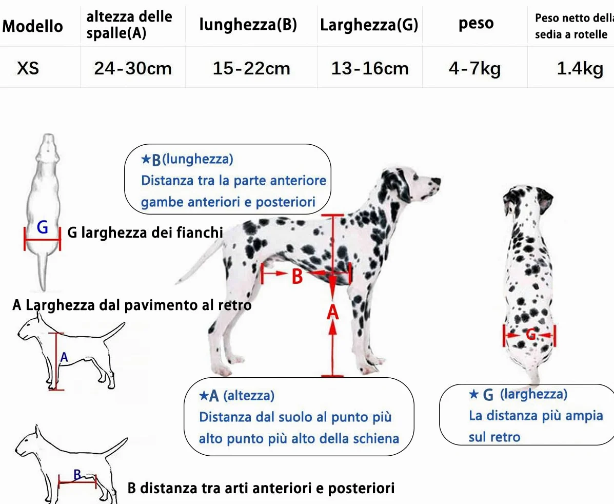 Carrello per Cani, Passeggino per Le Zampe Posteriori, Sedia a Rotelle per Animali Domestici per Zampe Posteriori, Gatti con Handicap Conigli Paralizzati Animali Disabili, 3-10 kg