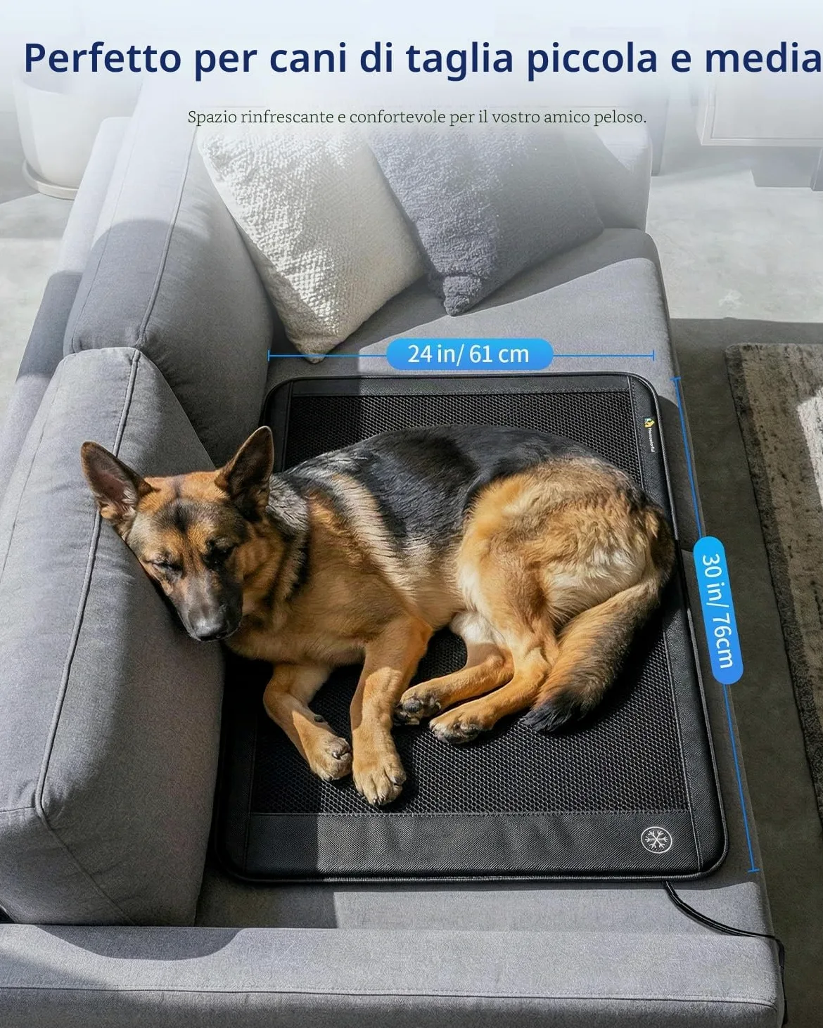 Tappetino refrigerante elettrico per cani, 76,2 x 61 cm, tappetino di raffreddamento per animali domestici per interni per cani e gatti, 3 livelli di raffreddamento, funzionamento ultra silenzioso