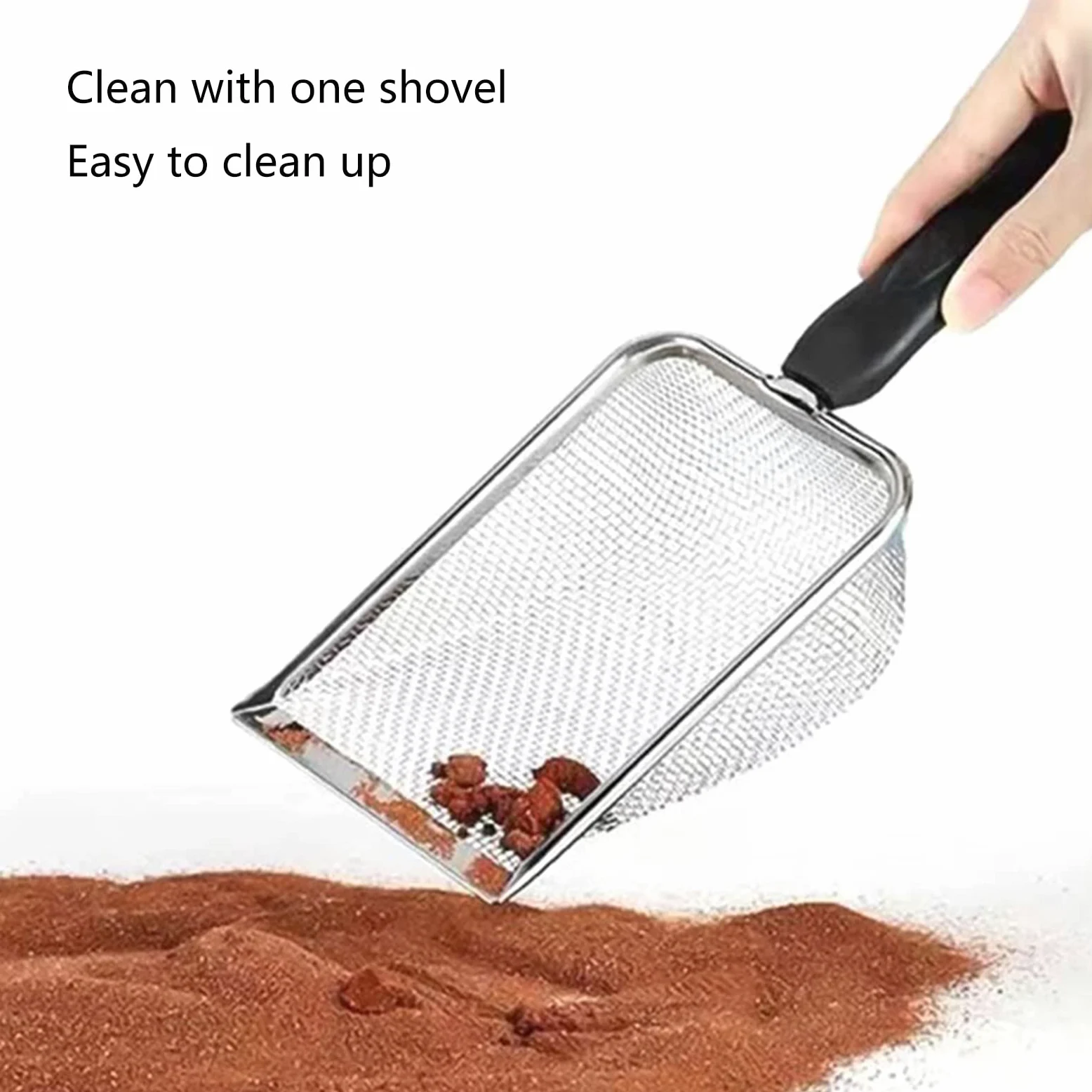 Rettili Acciaio Inox Sabbia Paletta In Metallo Setaccio Rete Fine Terrario Substrati Cleaner Angolo Setaccio Cleaner