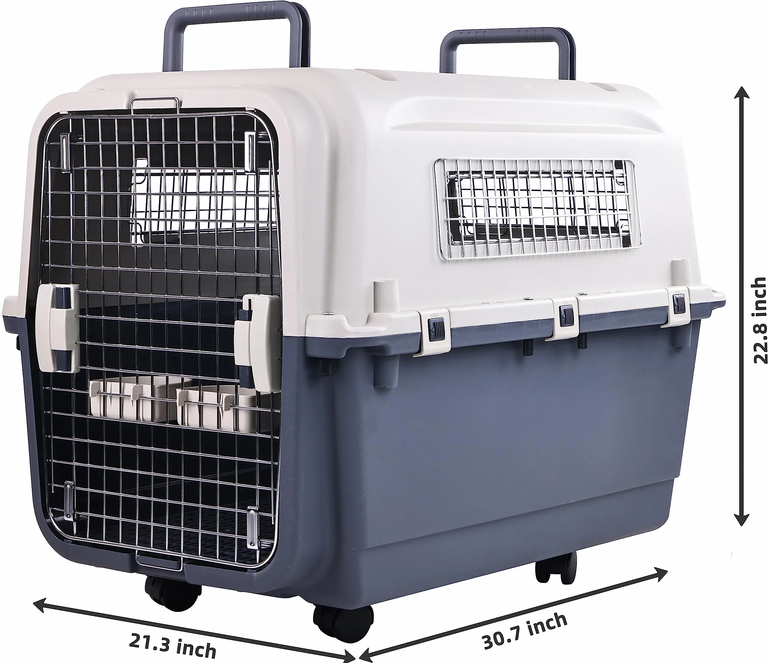 Elevon Trasportino in plastica per animali domestici, approvato dalle compagnie aeree, gabbia per cani da viaggio, grande (78 x 54,1 x 57,9 cm (lunghezza x larghezza x altezza)