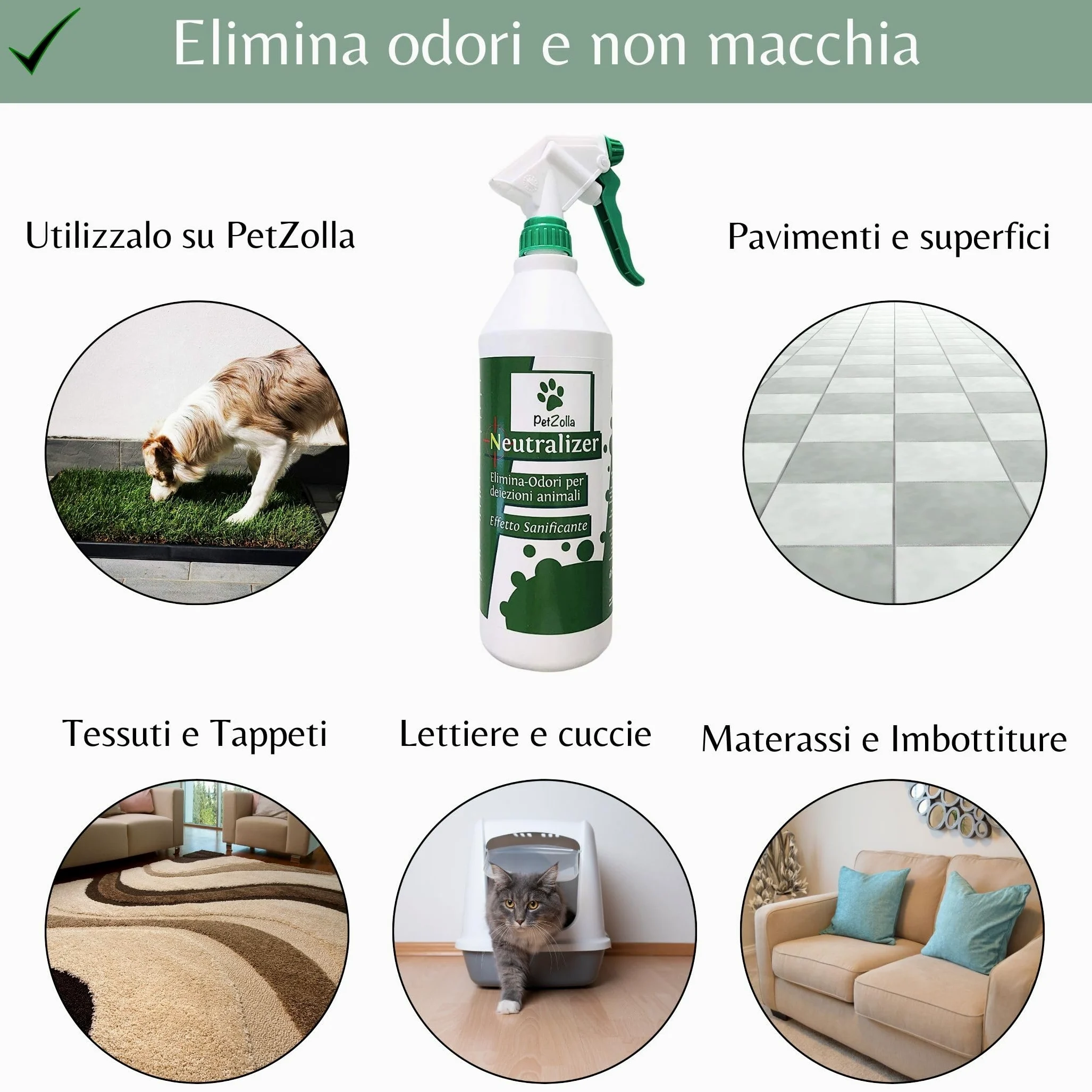 Pack 4 - XL - PetZolla: Prato Vero con Vassoio 100X90 cm, Spray Neutralizzatore e Attrattivo – Cuccia per cane. Lettiera Naturale per Cani. Alternativa Ecologica a Traversine e Tappetini per Pipì