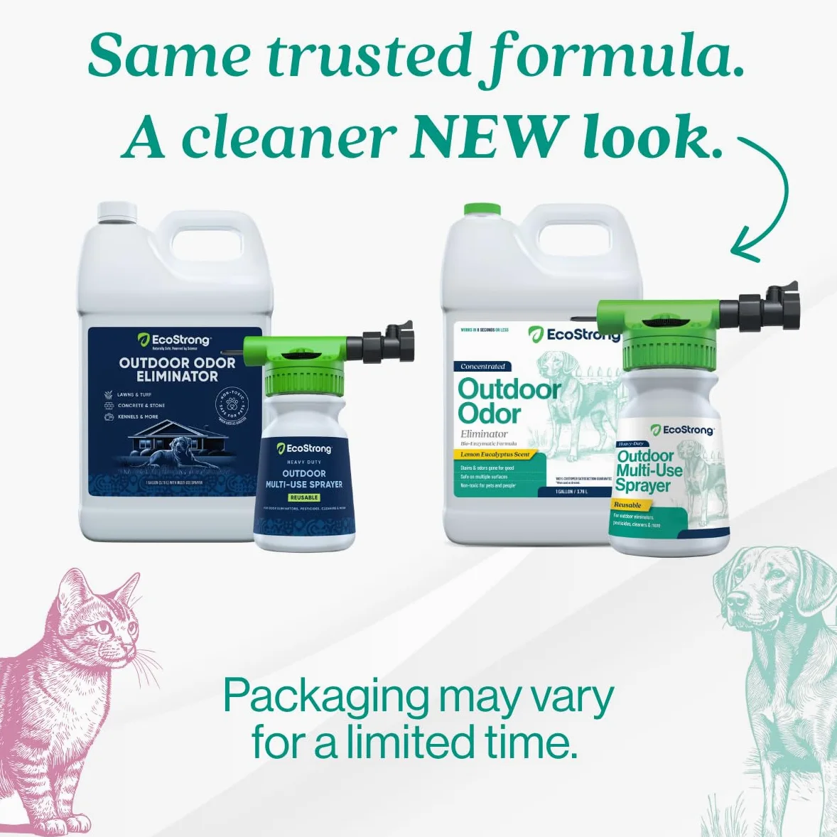Eco Strong Eliminatore di odori per esterni, detergente enzimatico per l'urina del cane, potente deodorante per animali domestici, gatti, animali, forza professionale per cortile, tappeto erboso,