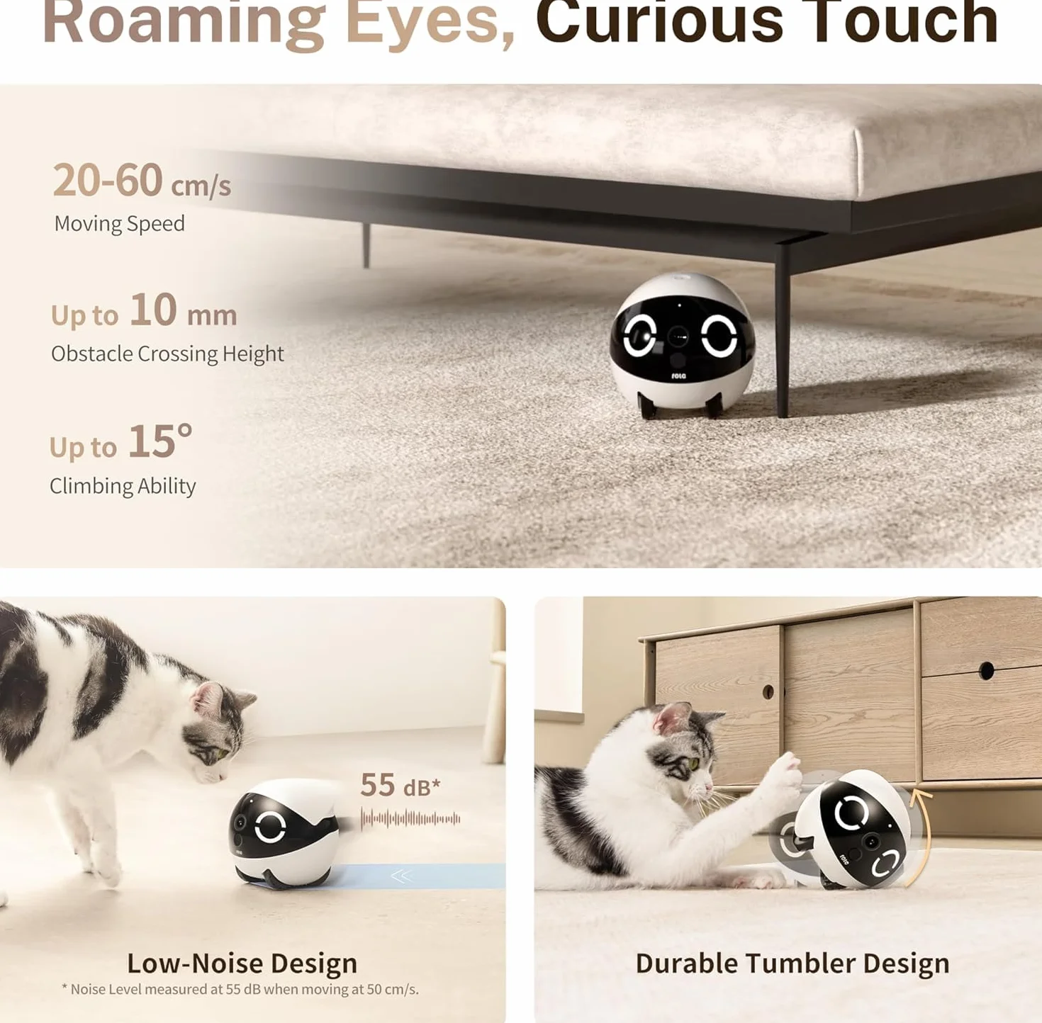 Enabot ROLA - Mini robot divertente per animali domestici