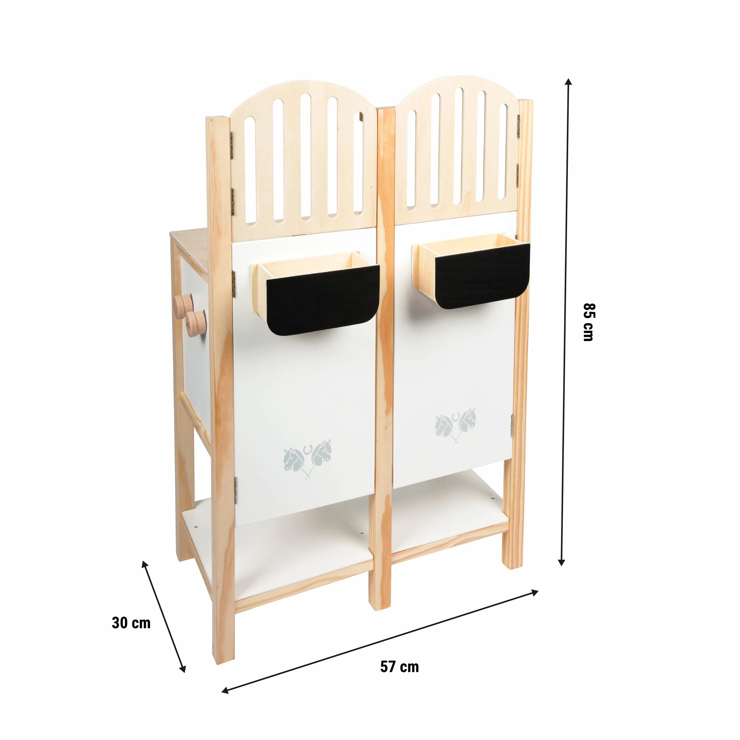 small foot Stalla per cavallucci, box in legno per due cavallucci, per bambini dai 3 anni, 12795