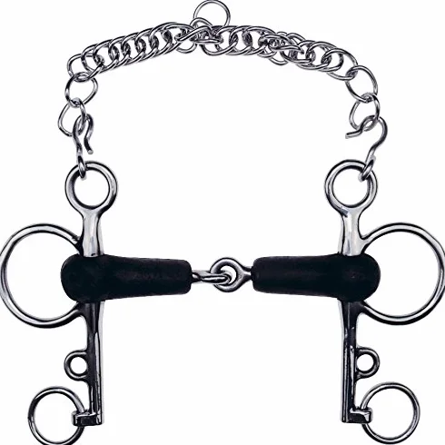 Feeling - Morso per cavallo Pelham, in gomma, spezzato, 135
